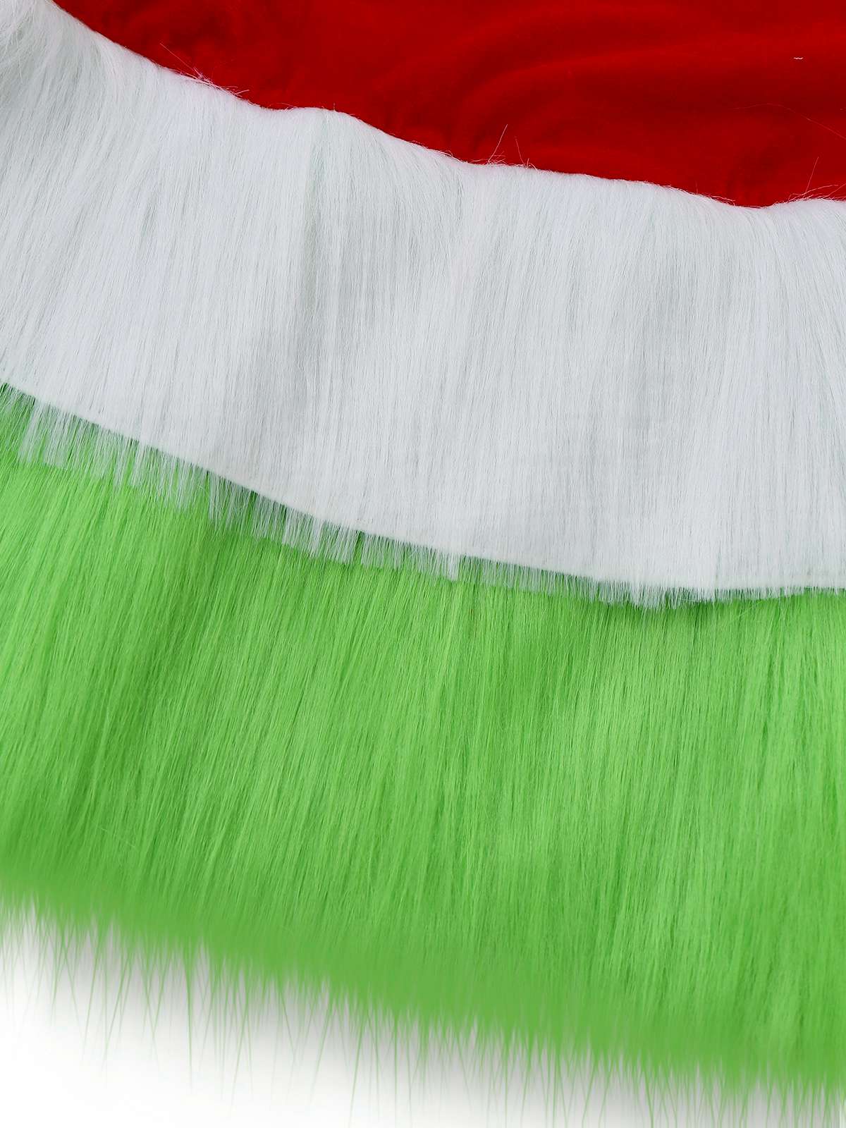 Rot & Grün 1940er Weihnachten Grinch Pelzbesatz Kleid - Image 5