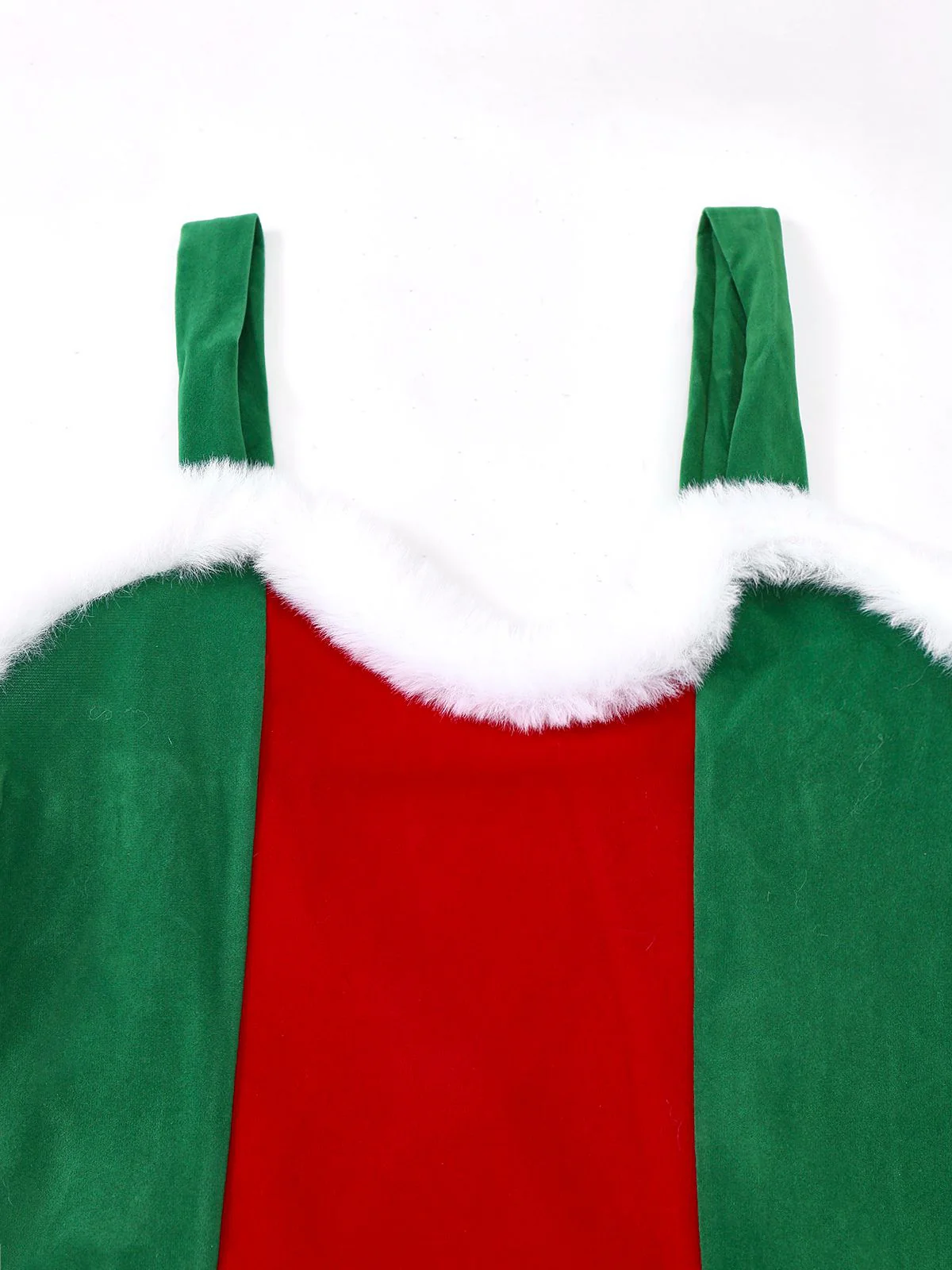 Rot & Grün 1960er Weihnachten Plüsch Trim Kleid Set - Image 6