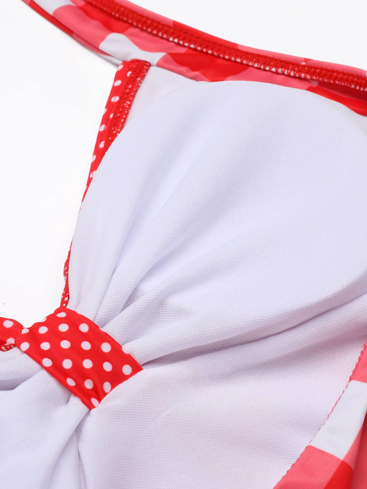 Rot 1950er Kariert Neckholder Bikini Set - Image 7