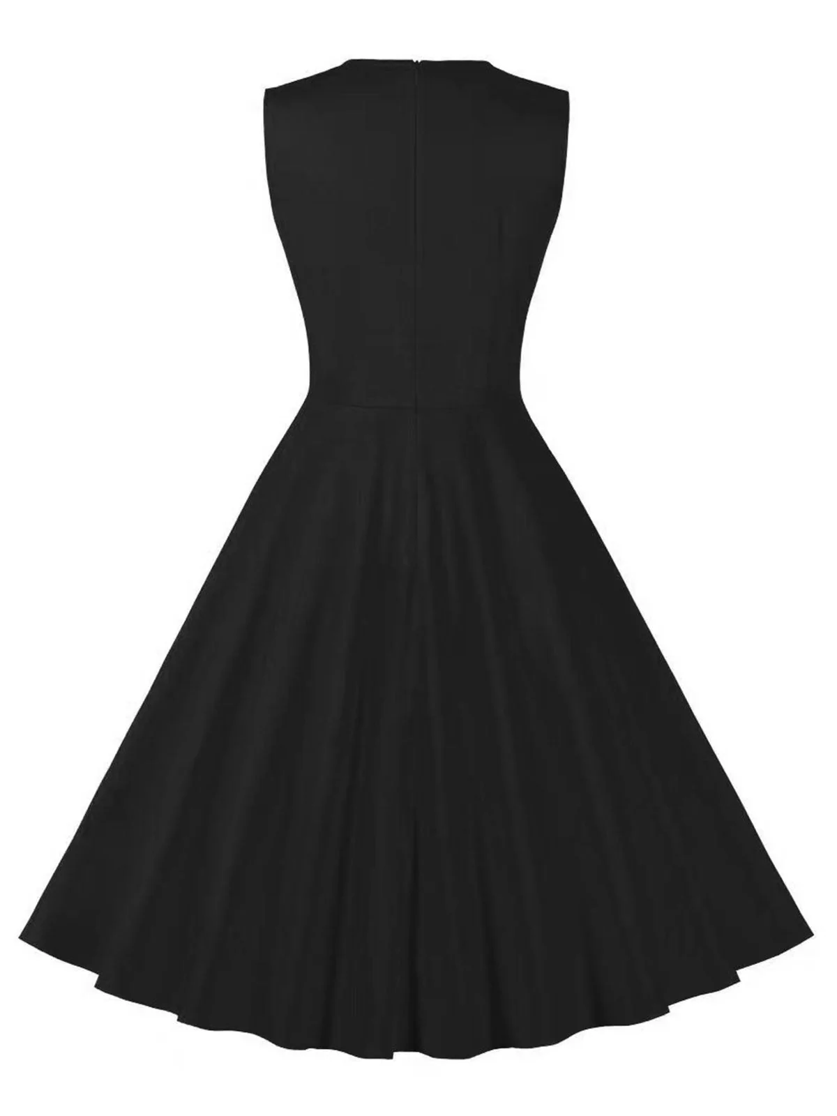 Rot & Schwarz 1950er Kariertes V-Ausschnitt Kleid - Image 3