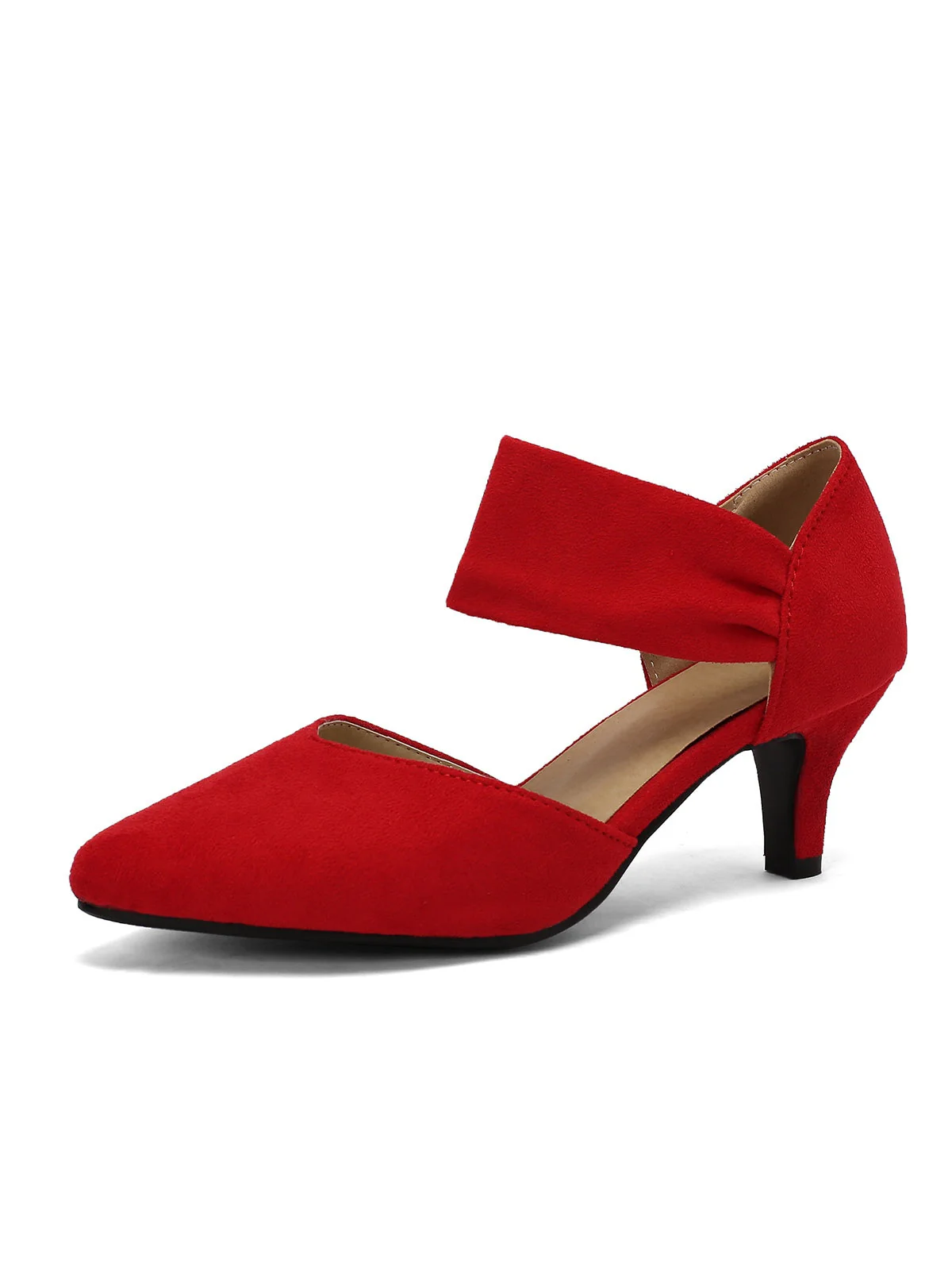 Rot Solide Spitze Wildleder Kitten Heels - Image 3