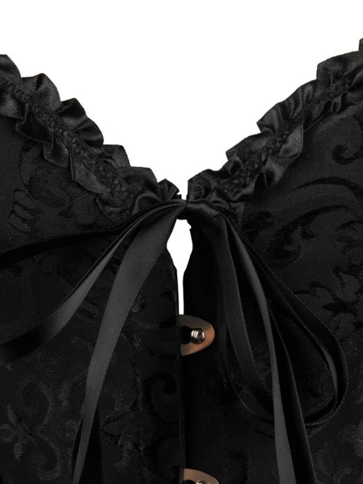 Schwarz Steampunk Gothic Spitze Überbrust Korsett - Image 5