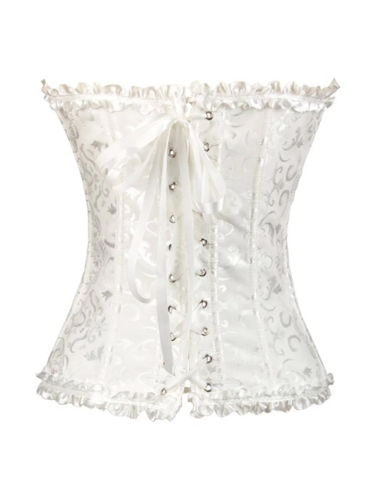 Schwarz Steampunk Gothic Spitze Überbrust Korsett - Image 16