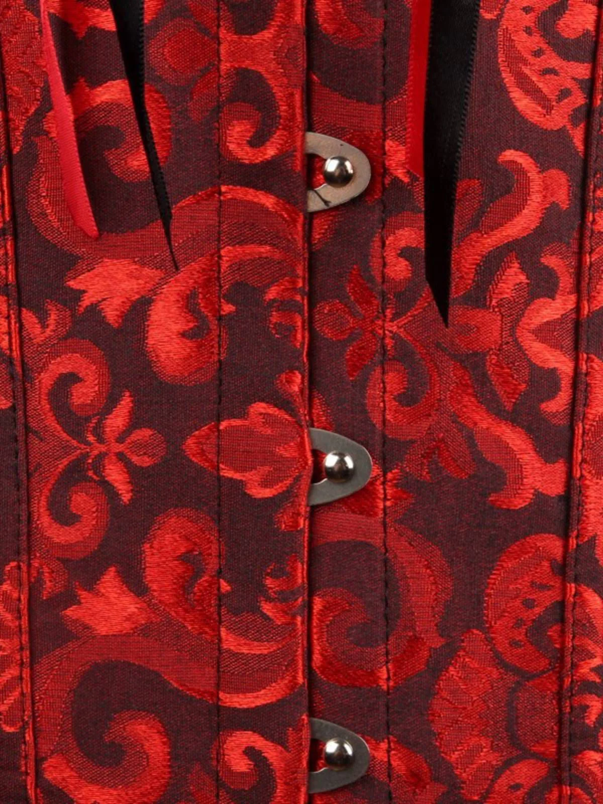 Schwarz Steampunk Gothic Spitze Überbrust Korsett - Image 13