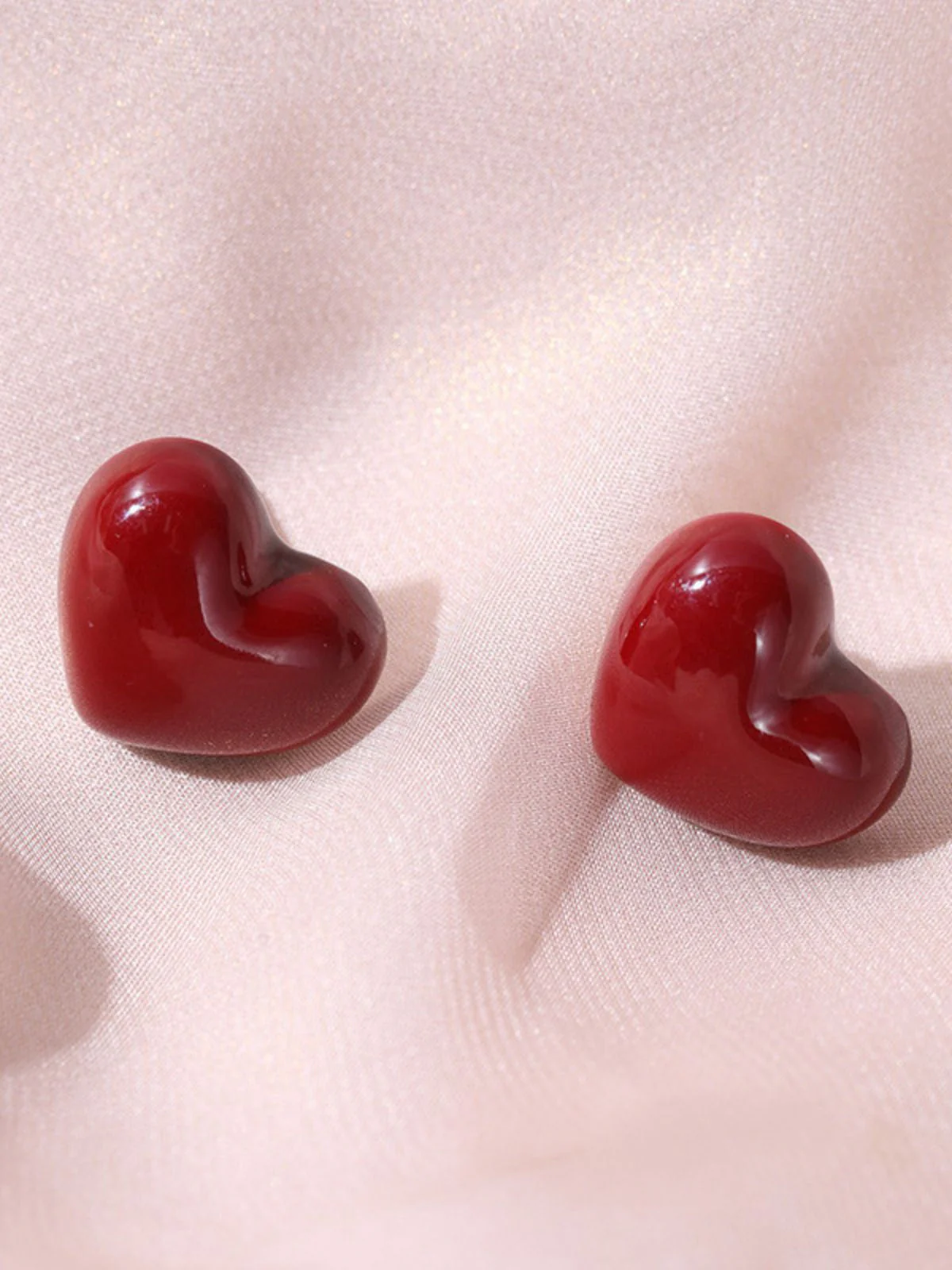 Rot Valentinstag Herz Stecker Ohrringe - Image 3