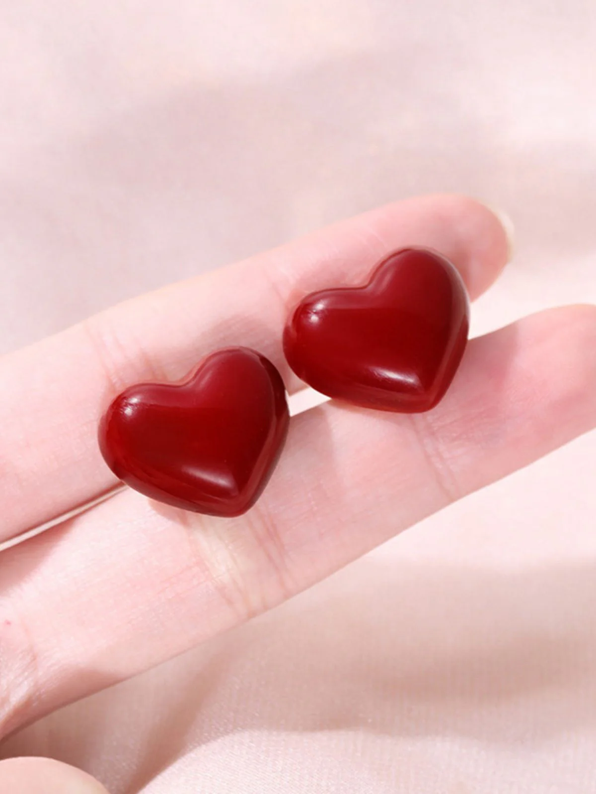 Rot Valentinstag Herz Stecker Ohrringe - Image 4