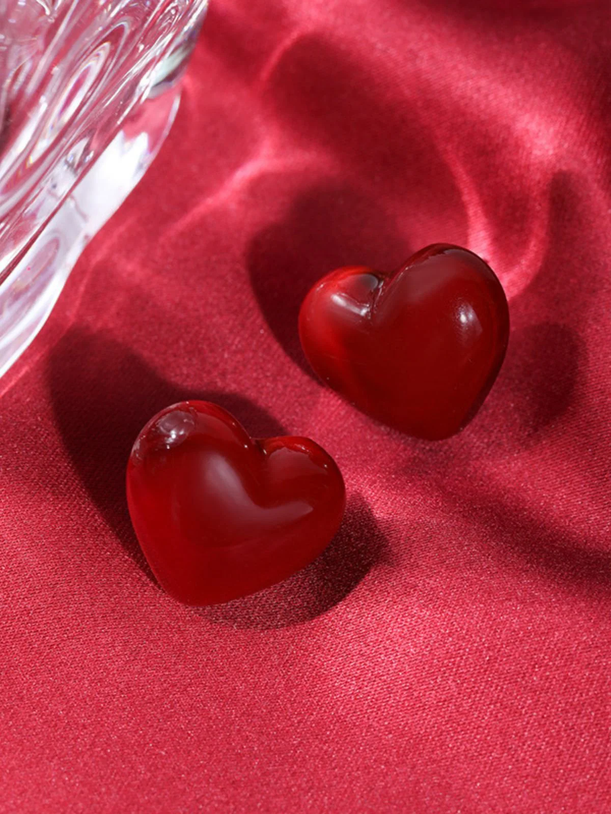 Rot Valentinstag Herz Stecker Ohrringe - Image 5