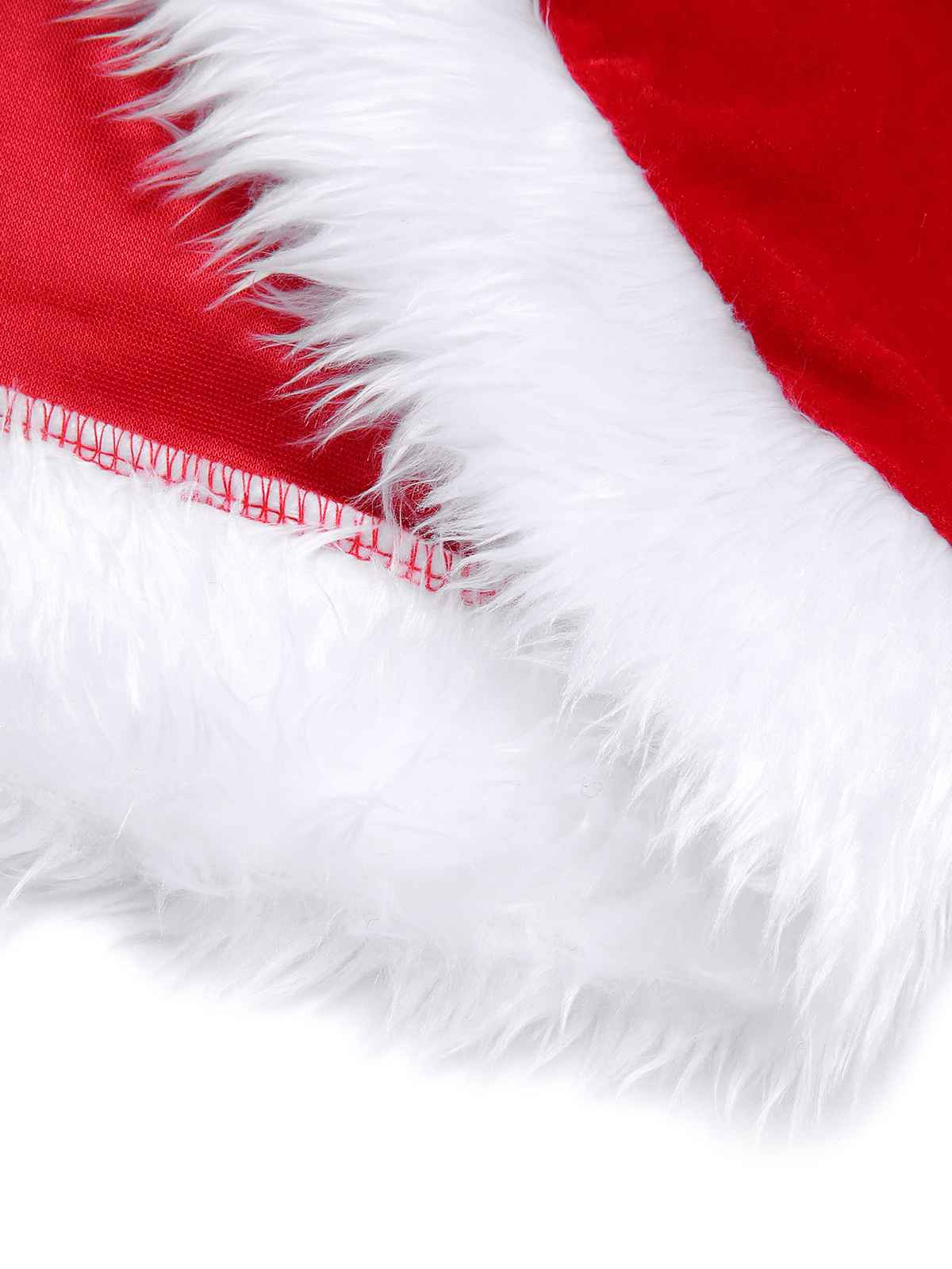 Rot Weihnachten Kapuze Santa Claus Roher Saum Gürtel Kleid - Image 6