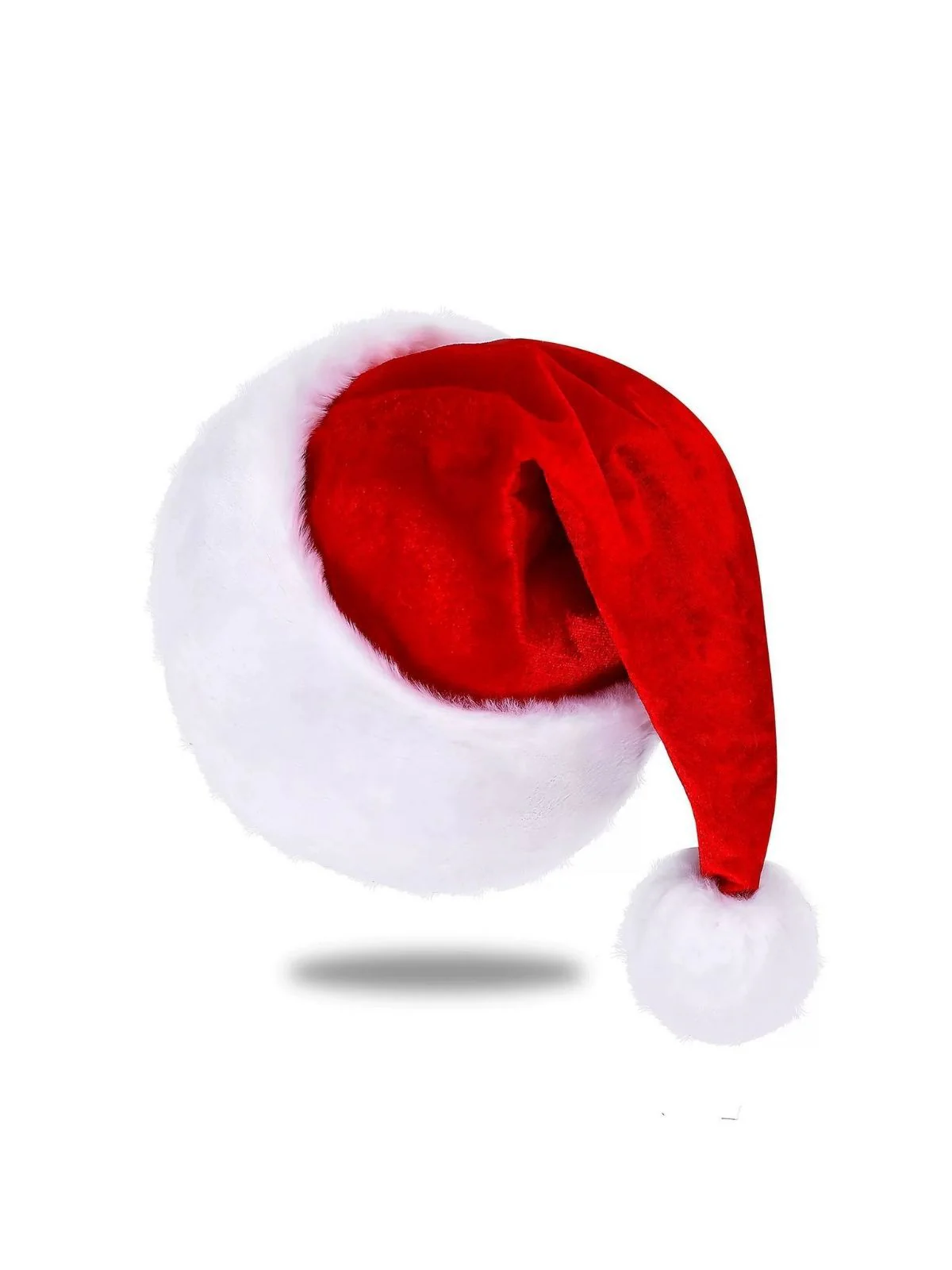 Rot Weihnachten Solide Samt Kunstpelzbesatz Hut