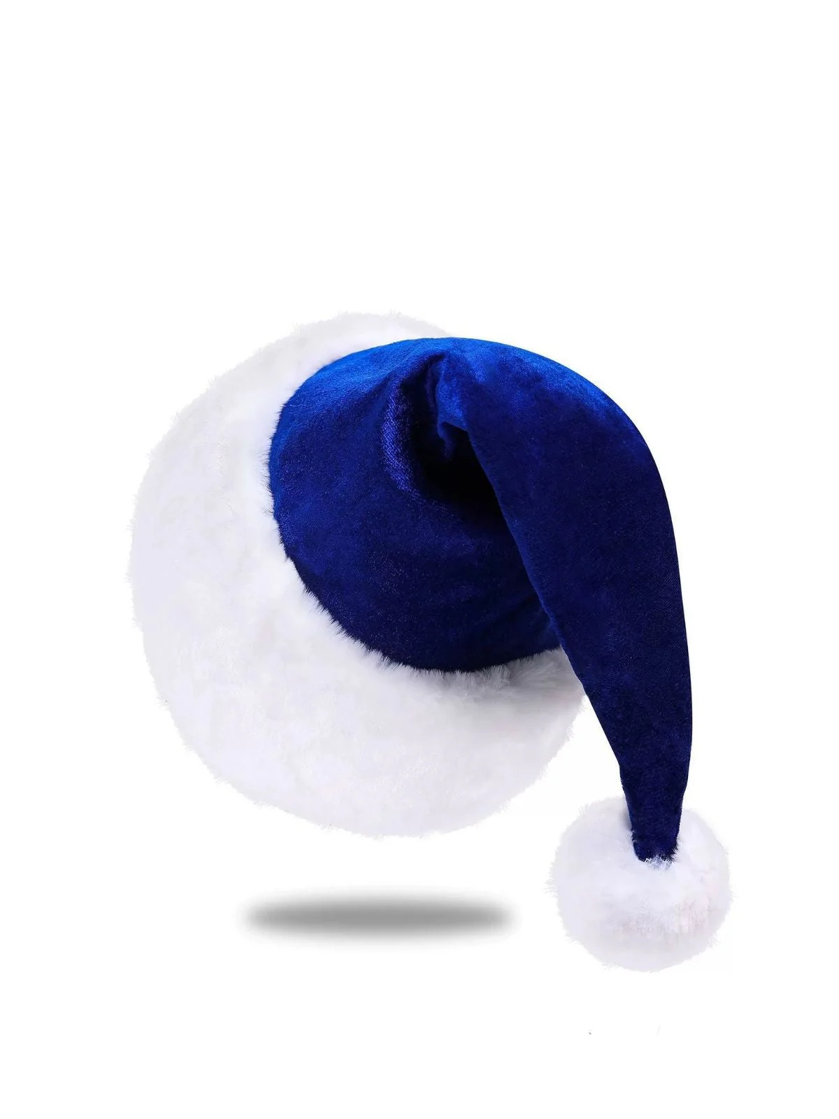 Rot Weihnachten Solide Samt Kunstpelzbesatz Hut - Image 4