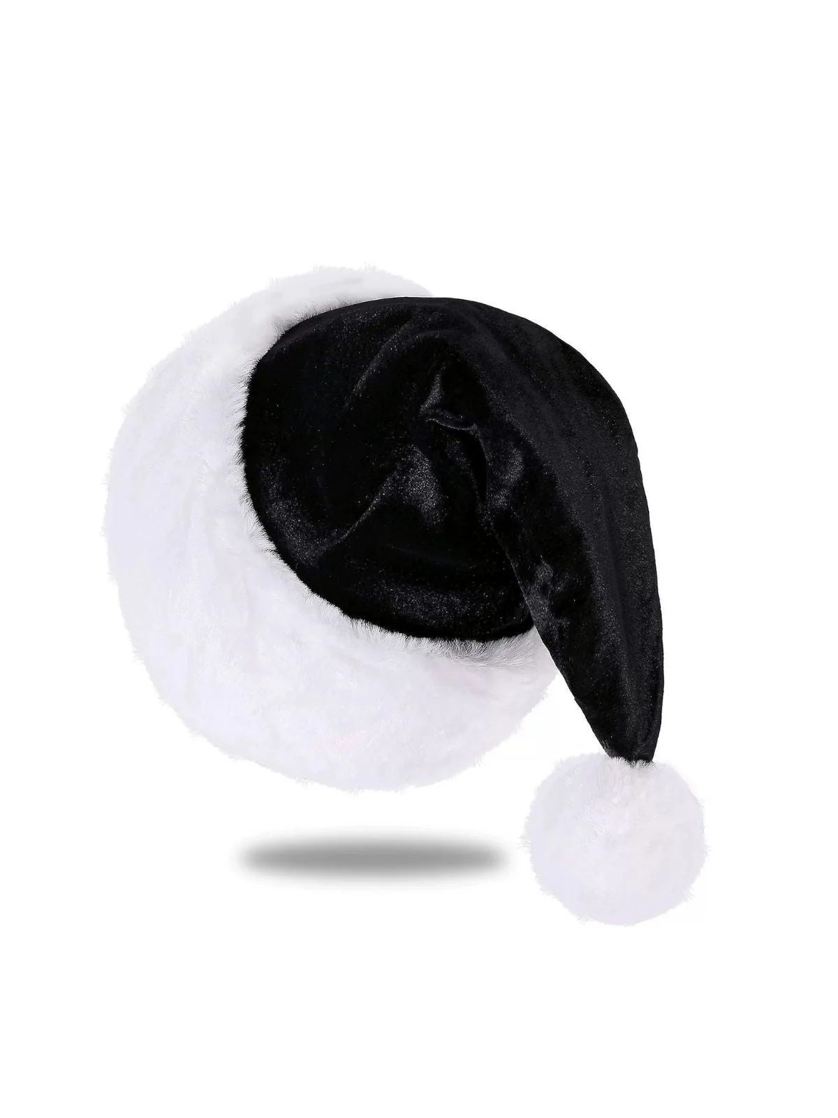 Rot Weihnachten Solide Samt Kunstpelzbesatz Hut - Image 5