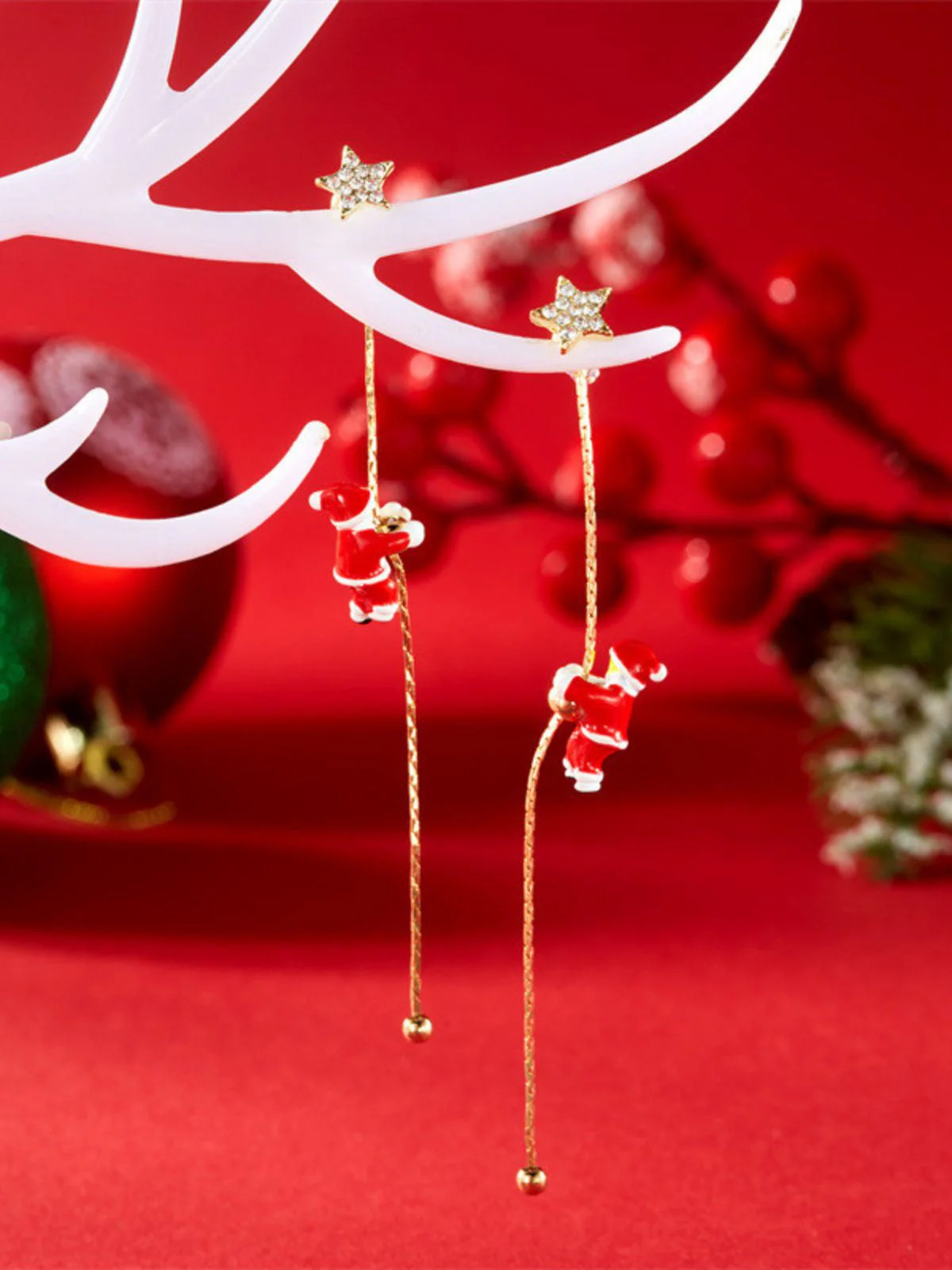 Rot Weihnachtsmann Langer Ohrhänger - Image 11