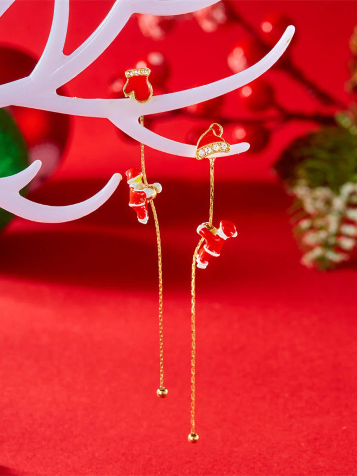 Rot Weihnachtsmann Langer Ohrhänger - Image 2