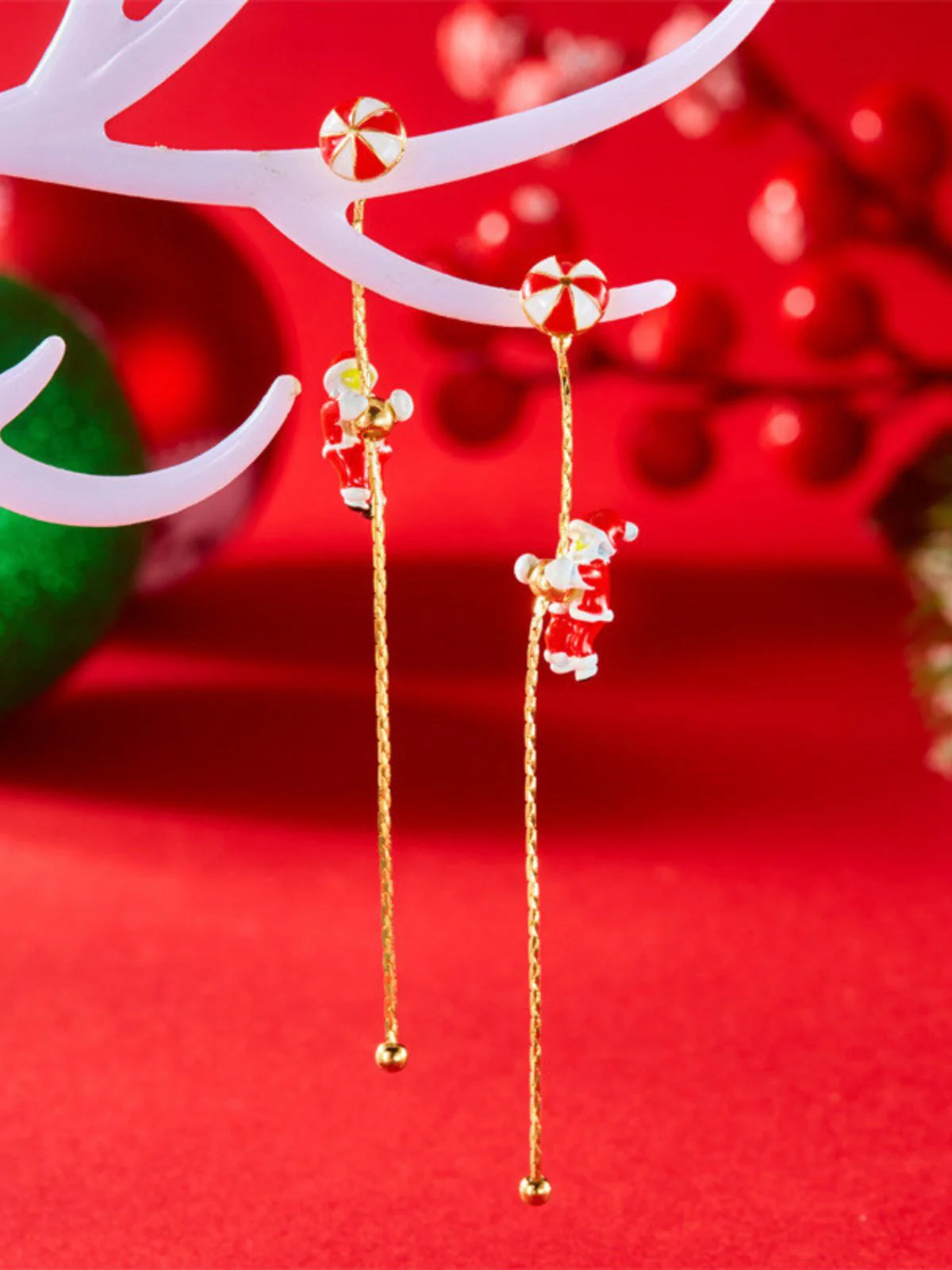 Rot Weihnachtsmann Langer Ohrhänger - Image 5