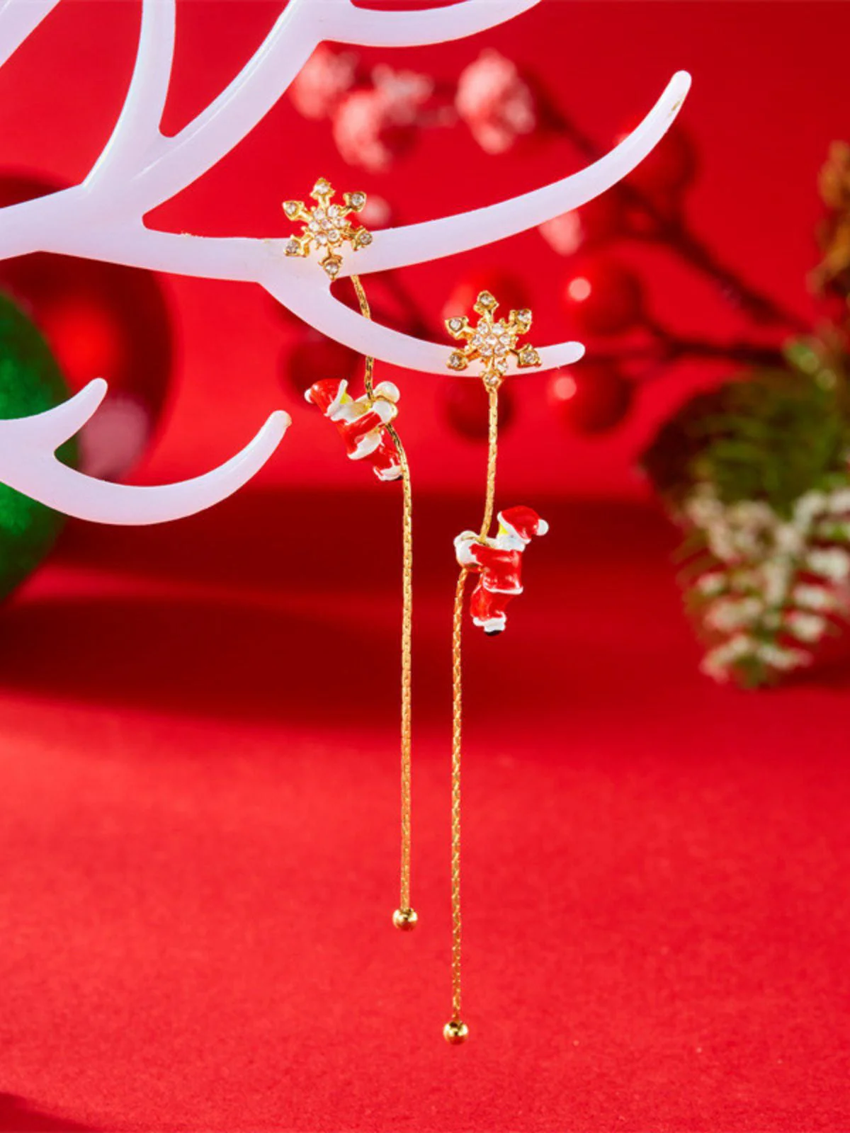 Rot Weihnachtsmann Langer Ohrhänger - Image 8
