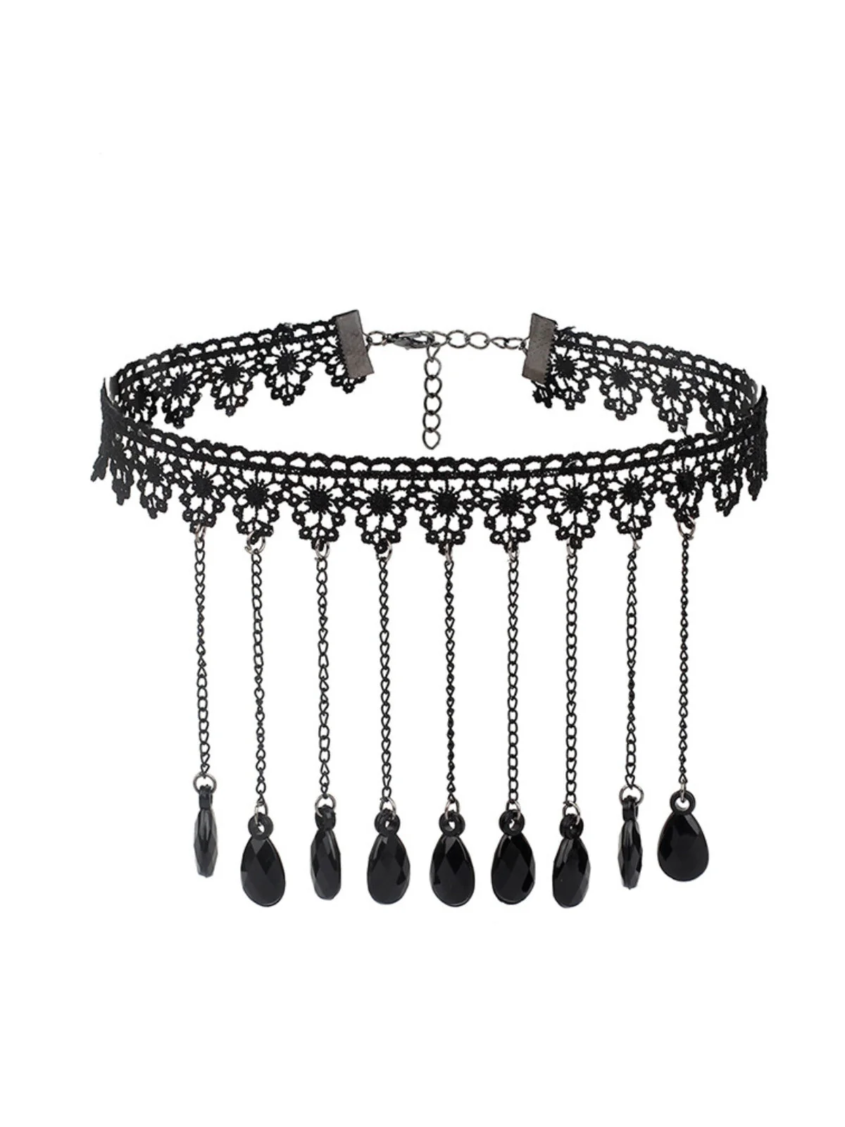 Gothic 3D Rose & Stickerei Spitze Choker Halskette - Image 5