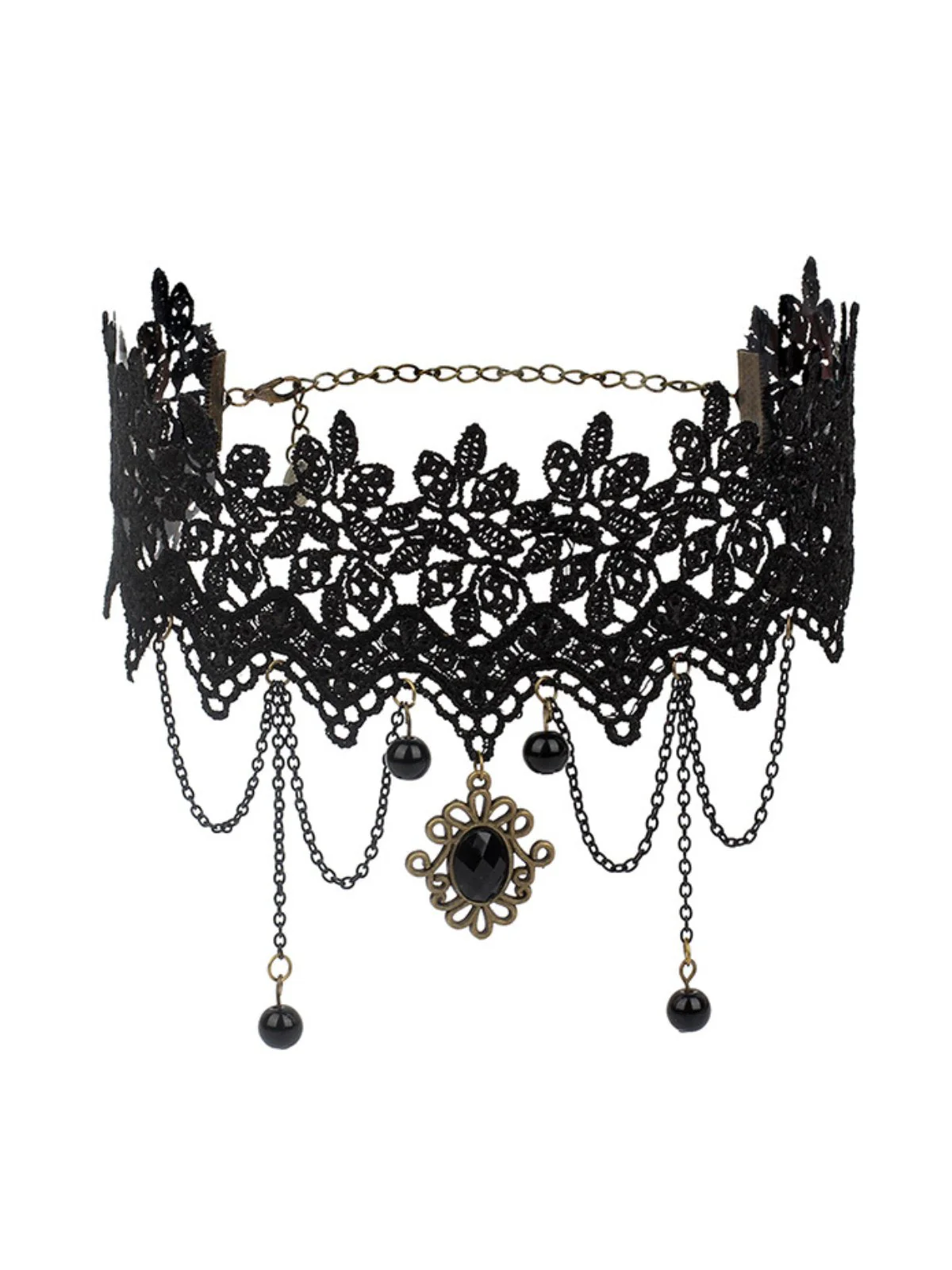 Gothic 3D Rose & Stickerei Spitze Choker Halskette - Image 8