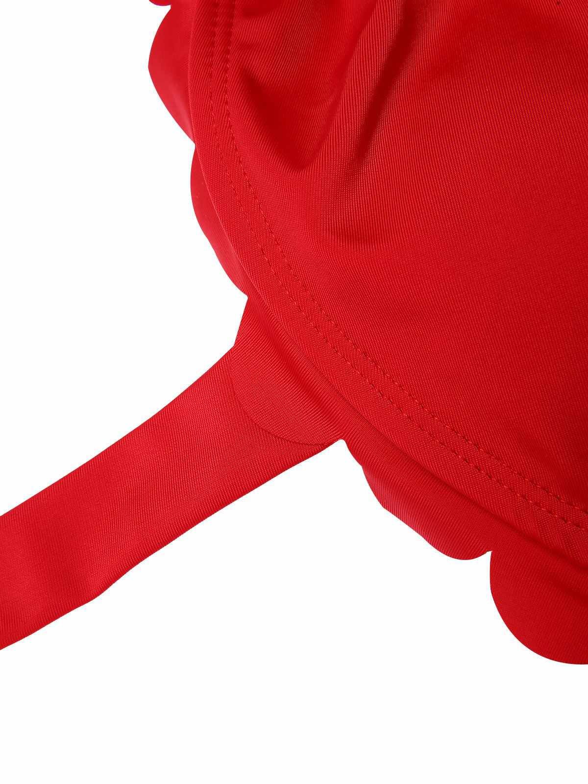 Roter 1950er Knopf Rüschen Halter Badeanzug - Image 5