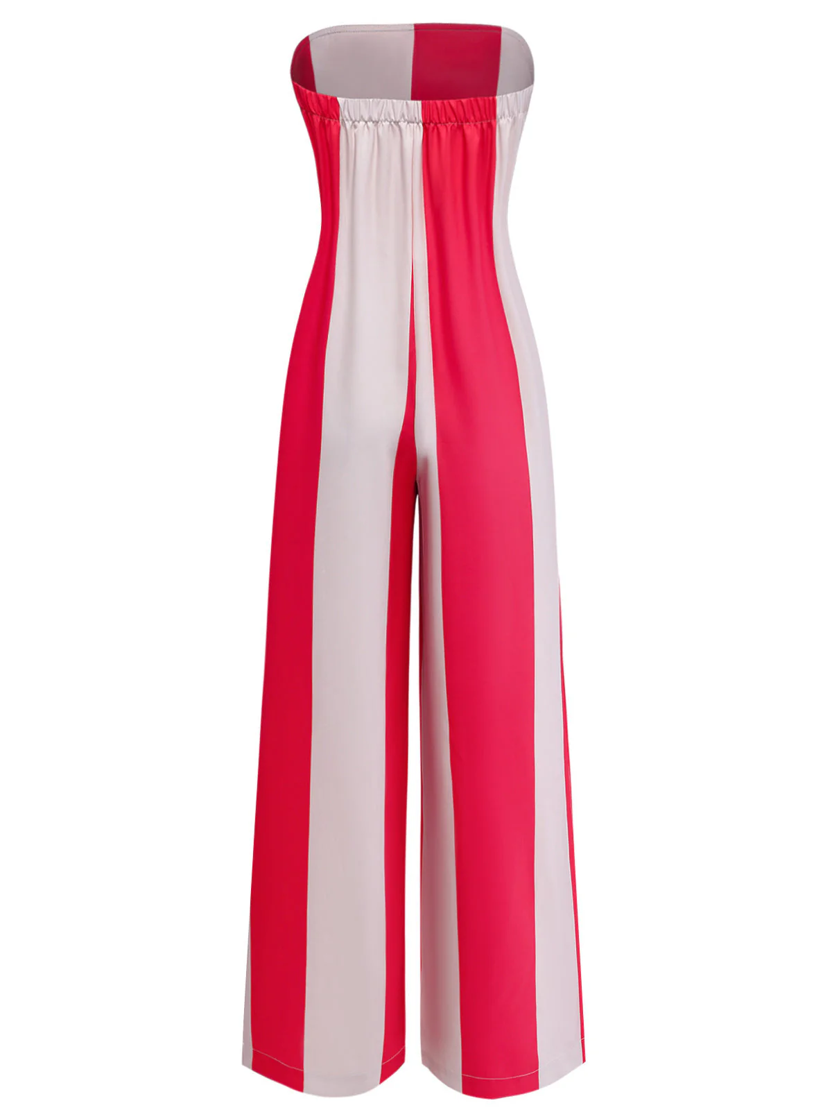 Roter 40er trägerloser Jumpsuit mit Streifen - Image 3