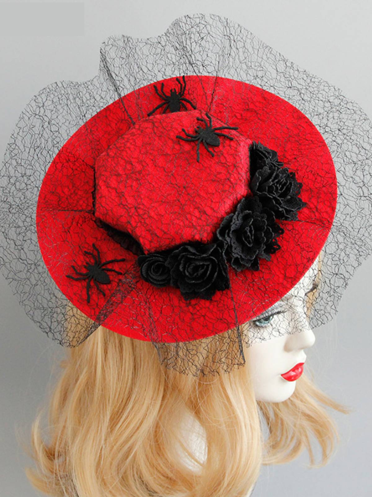 ROTER HALLOWEEN SPITZEN SPIDER HUT - Image 5