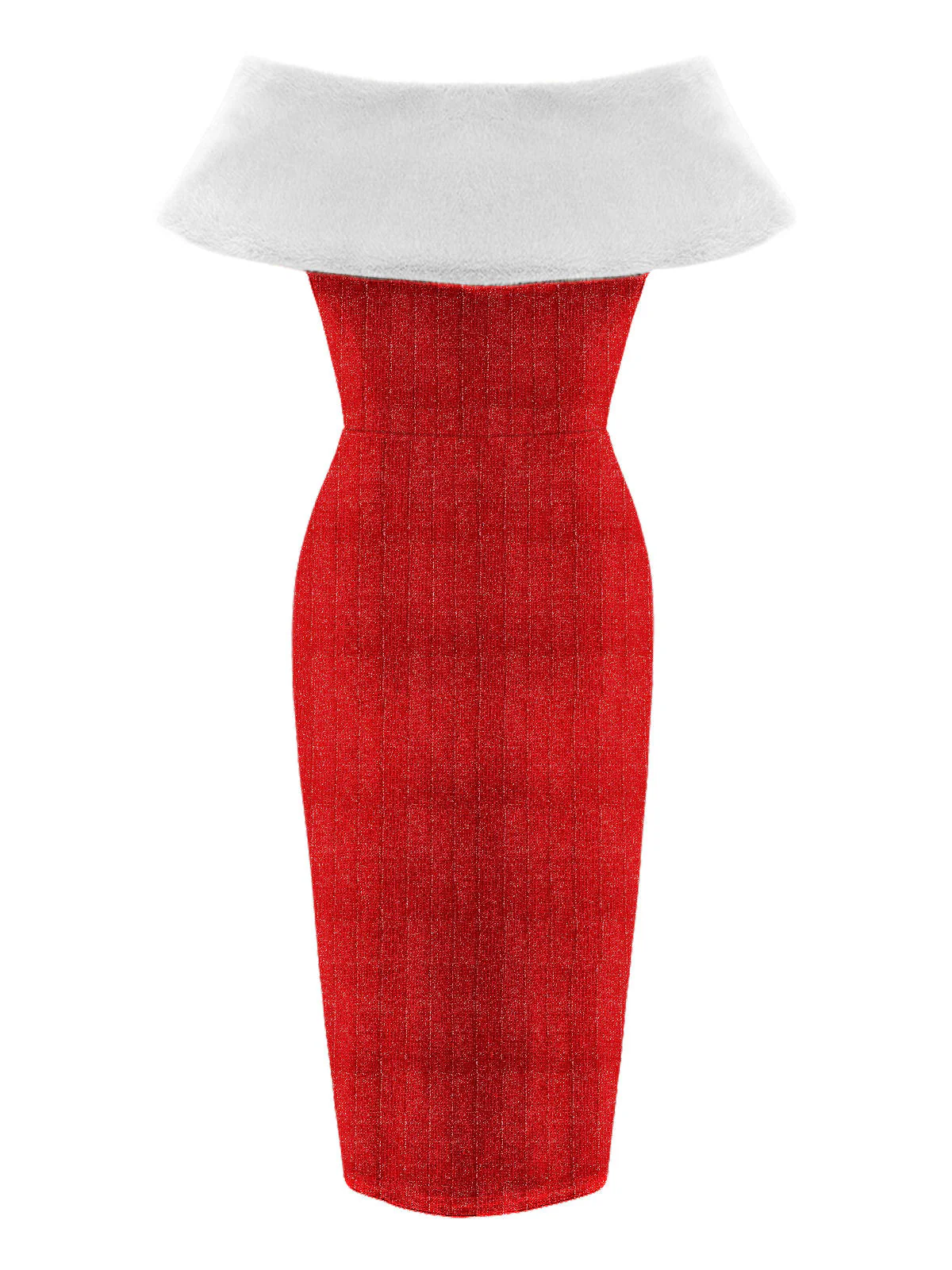 Rotes 1960er Plüschschleifen-Bleistiftkleid mit Umhang - Image 2