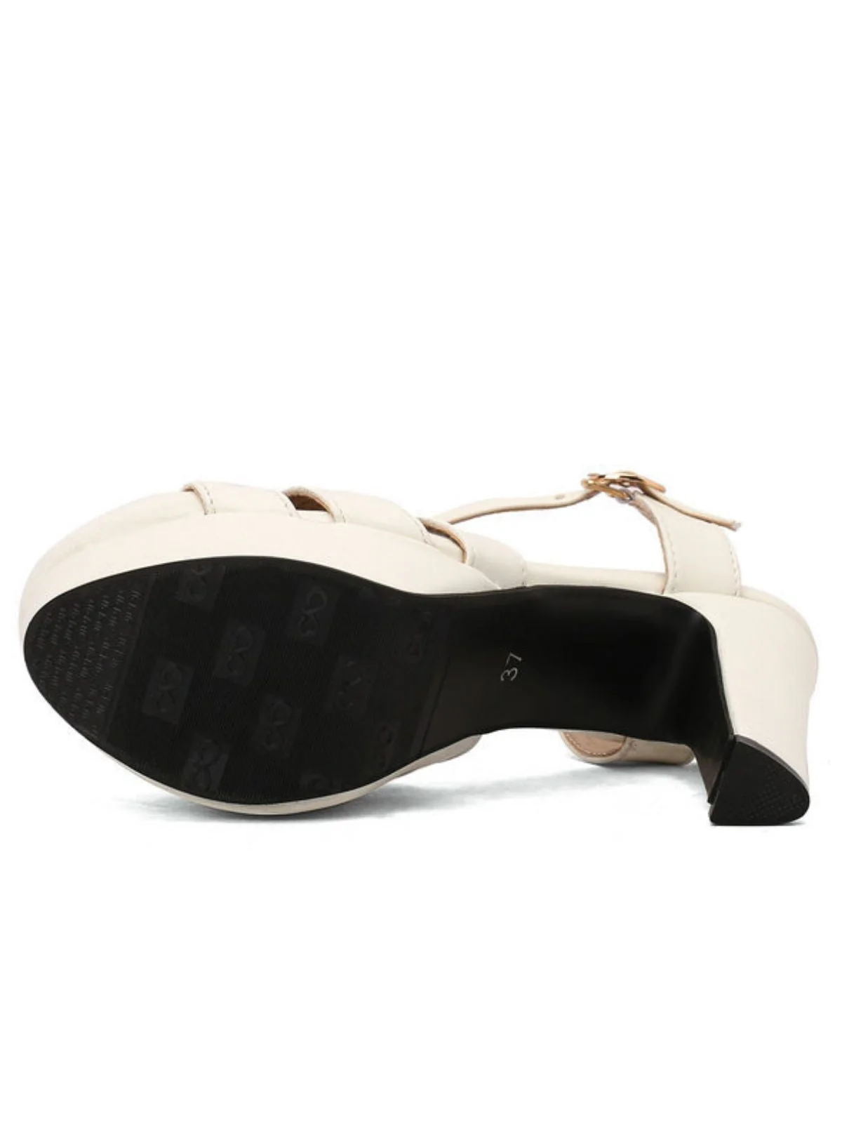 Rund Zehenbereich T-Riemen Klobig Block Absatz Plateau Sandalen - Image 9