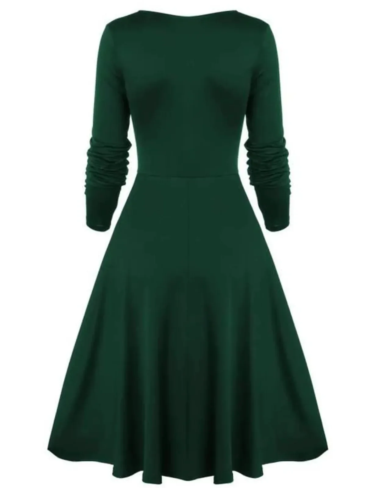 Grün 1950er Spitze Patchwork Swing Kleid - Image 2