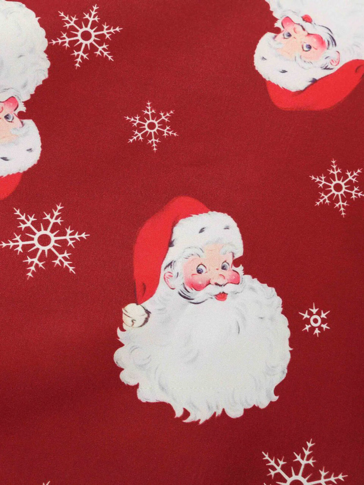 Rot 1950er Santa Claus V-Ausschnitt Gürtel Kleid - Image 5