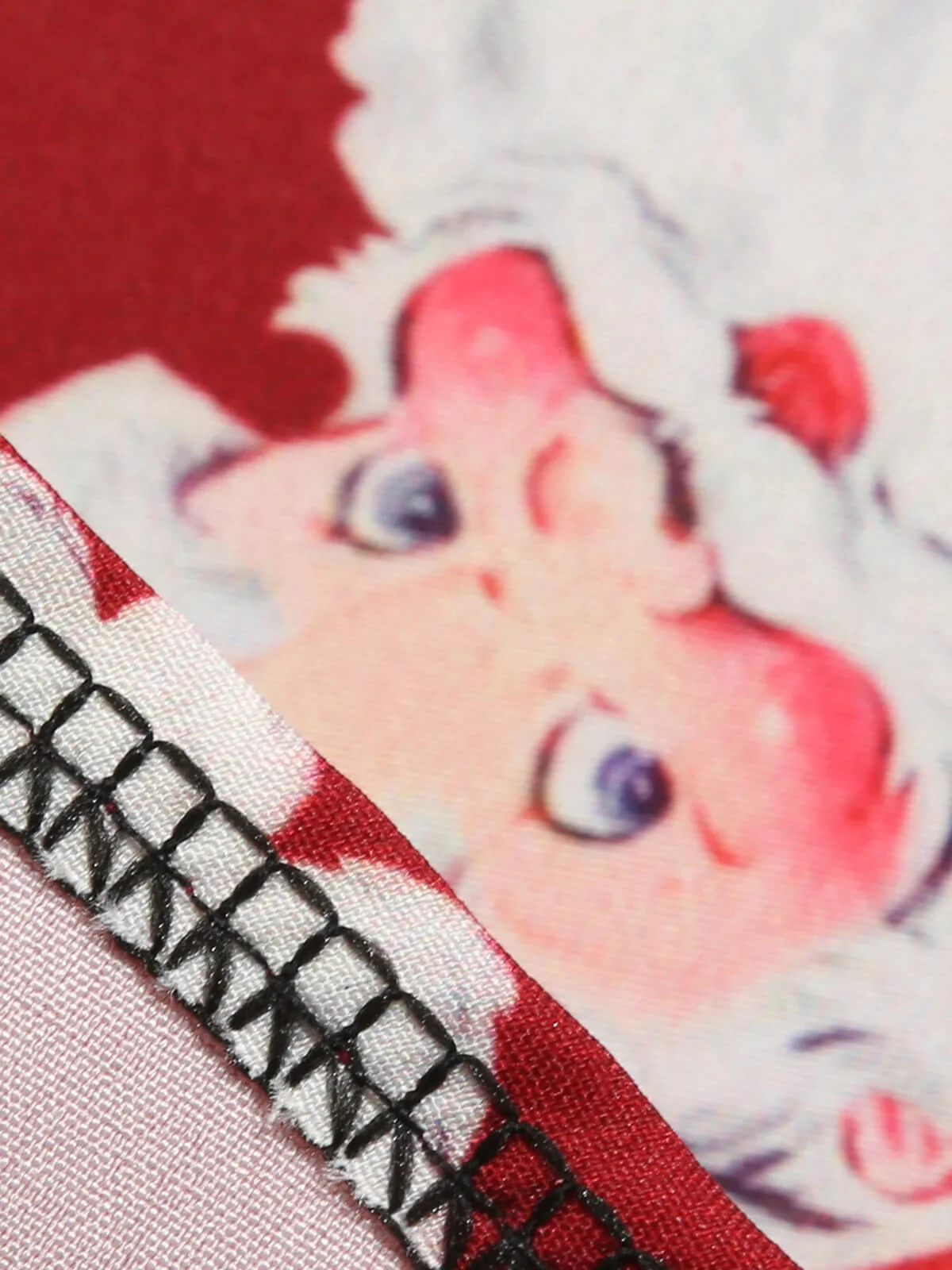 Rot 1950er Santa Claus V-Ausschnitt Gürtel Kleid - Image 7