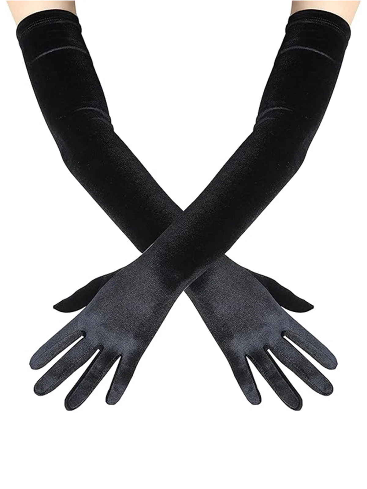 Samt Party Solide Vintage Lange Handschuhe - Image 10