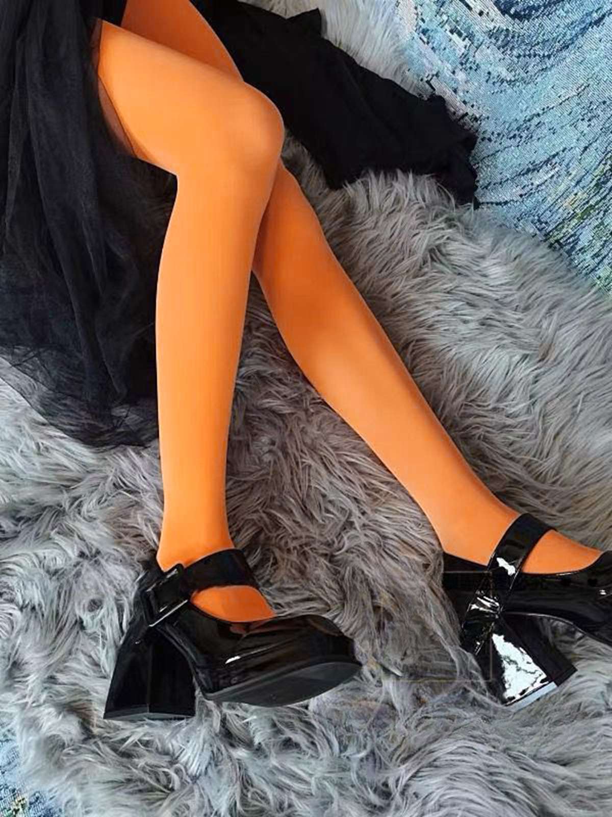 Samt Süßigkeiten-Farbe Strumpfhose - Image 2