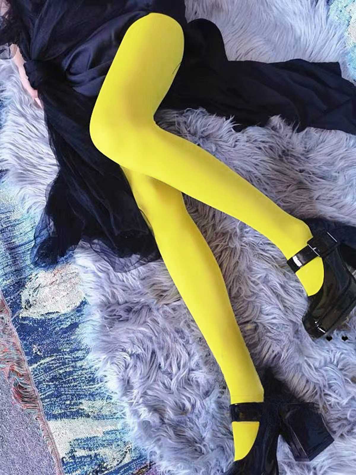 Samt Süßigkeiten-Farbe Strumpfhose - Image 3