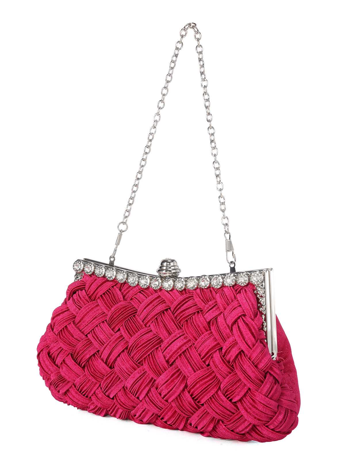 Satingewebe Diamant Abendtasche - Image 8