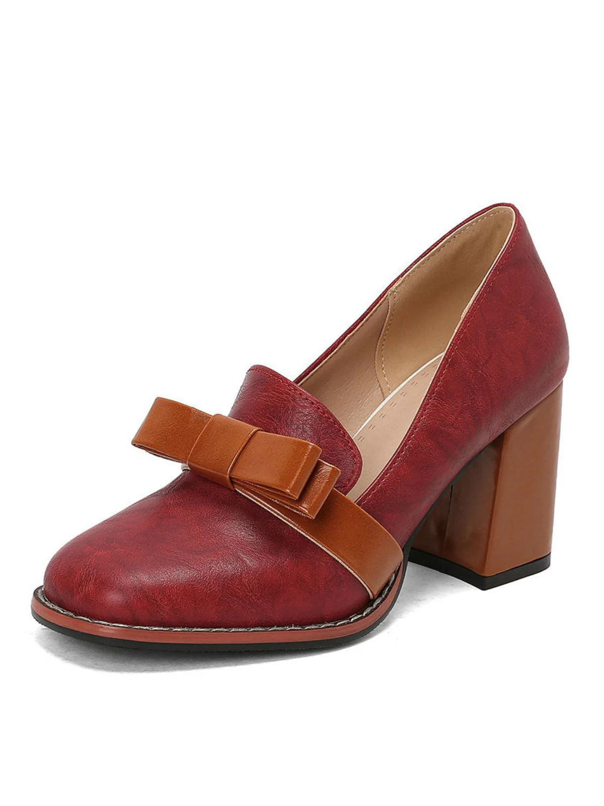 Schleife Eckig Slipper Blockabsatz - Image 2