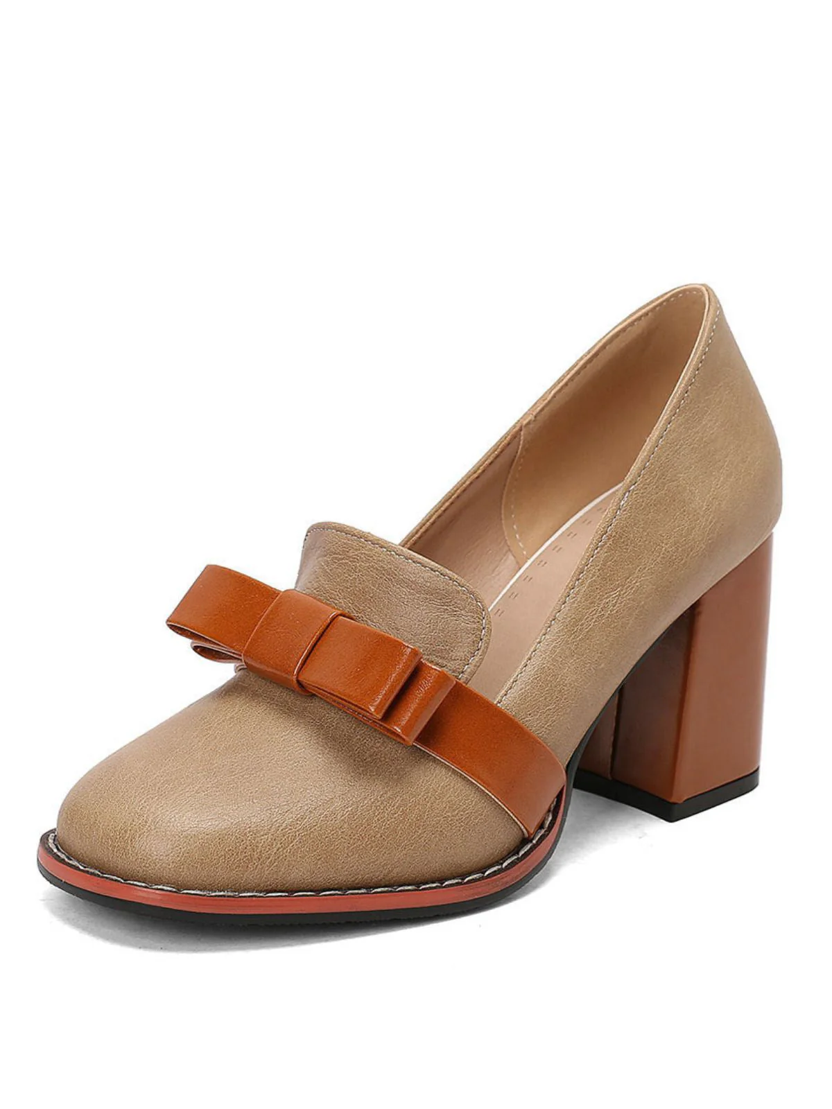 Schleife Eckig Slipper Blockabsatz - Image 4