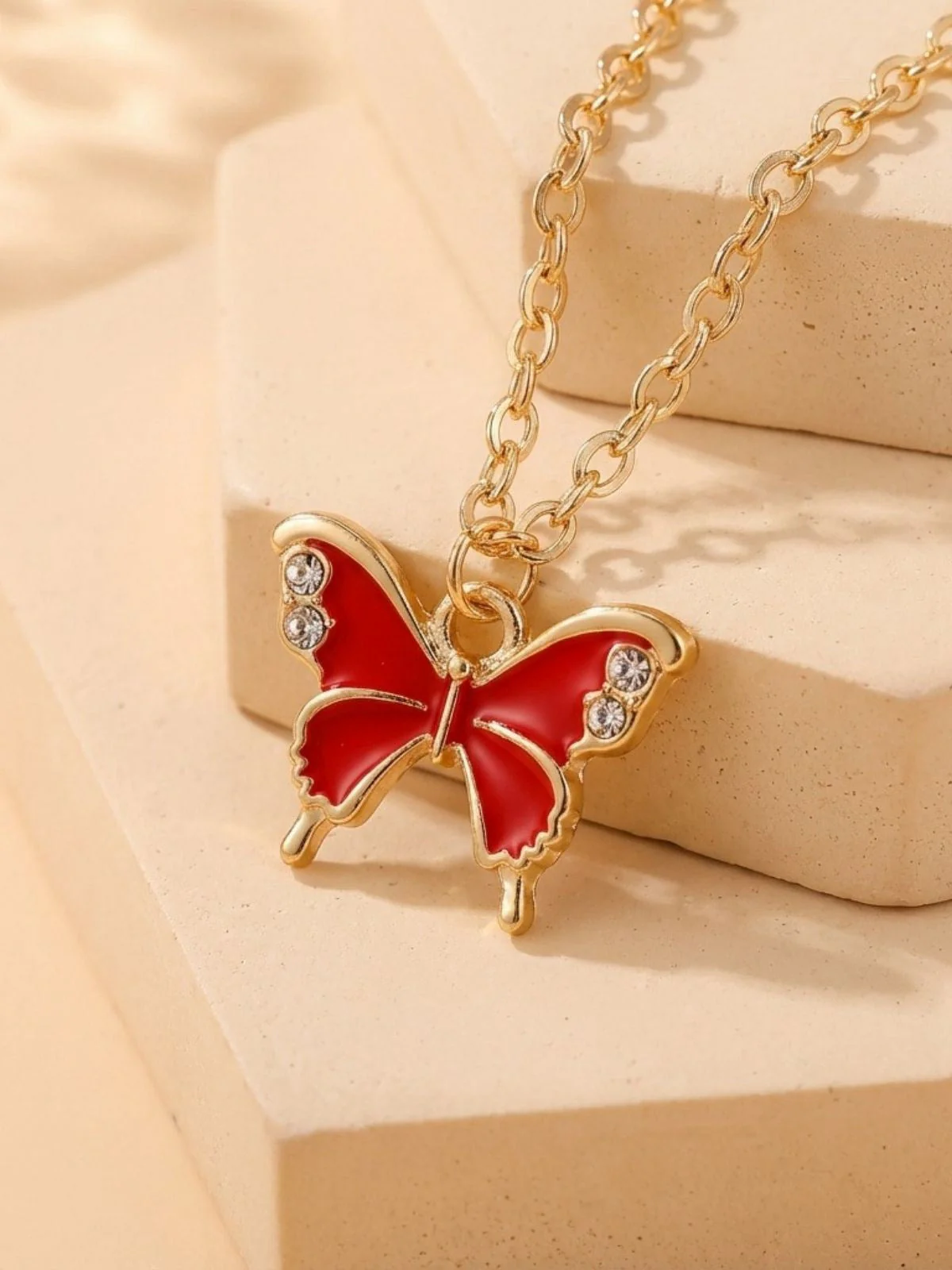 Schmetterling Strassstein Kette Halskette & Armband & Ohrringe - Image 9