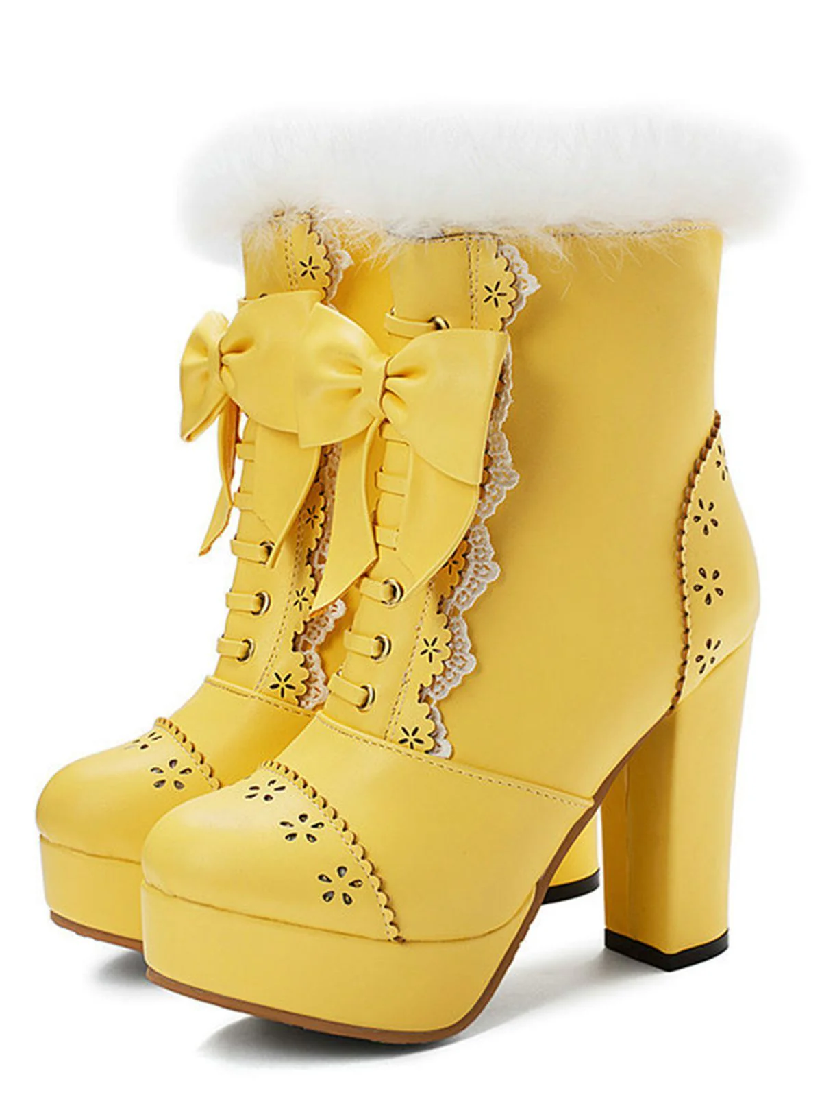 Grün SCHUHE CHUNKY HEEL BOWKNOT MID-TUBE - Image 11