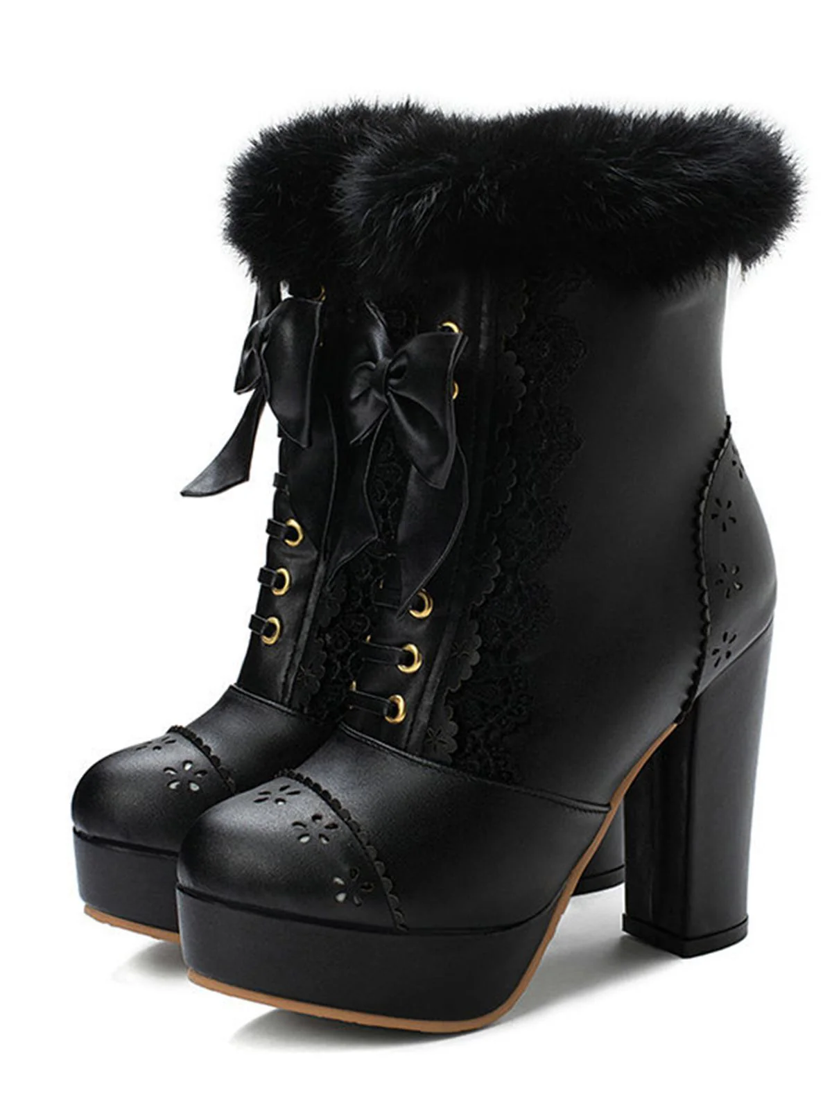 Grün SCHUHE CHUNKY HEEL BOWKNOT MID-TUBE - Image 5