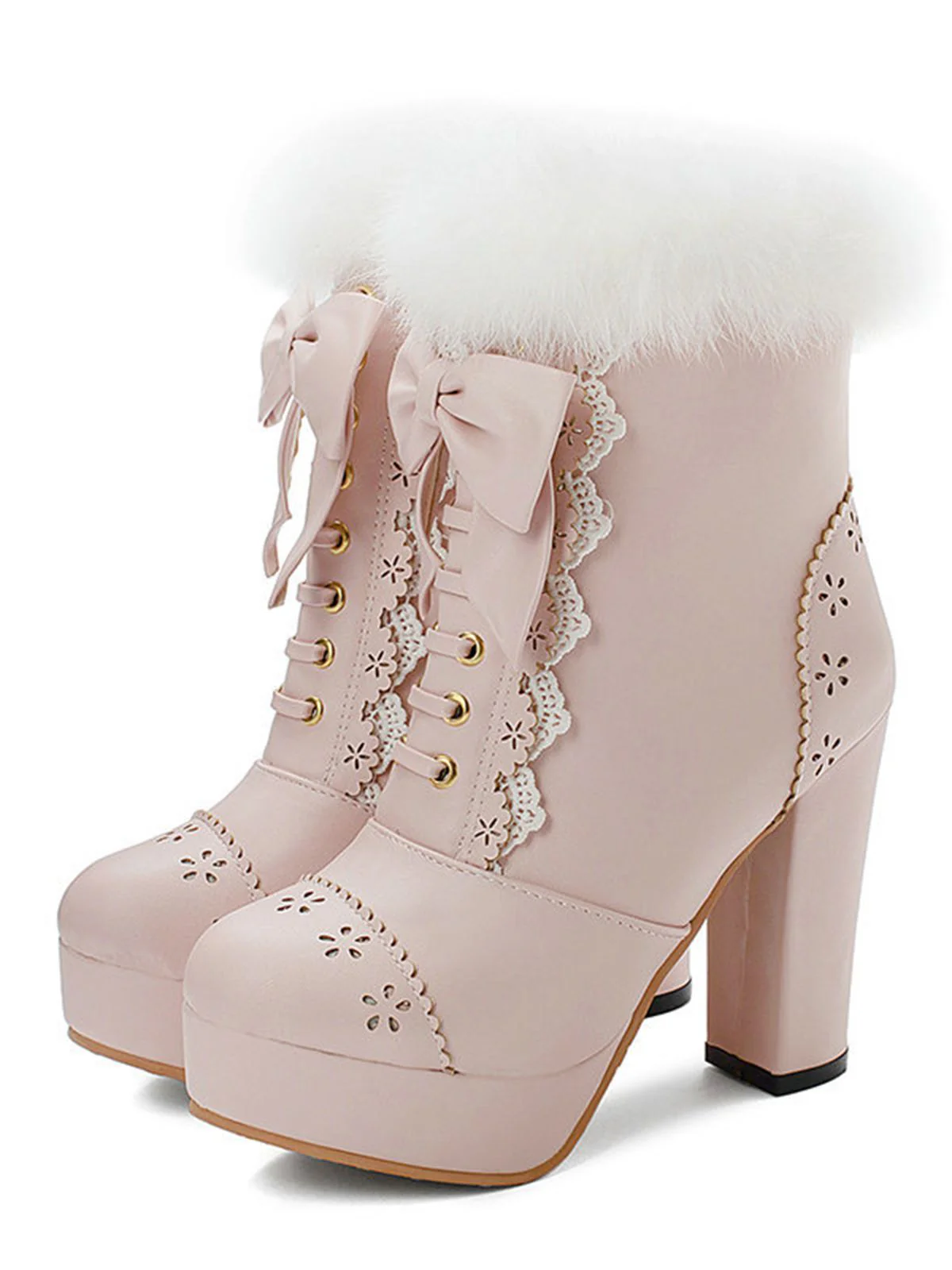 Grün SCHUHE CHUNKY HEEL BOWKNOT MID-TUBE - Image 7