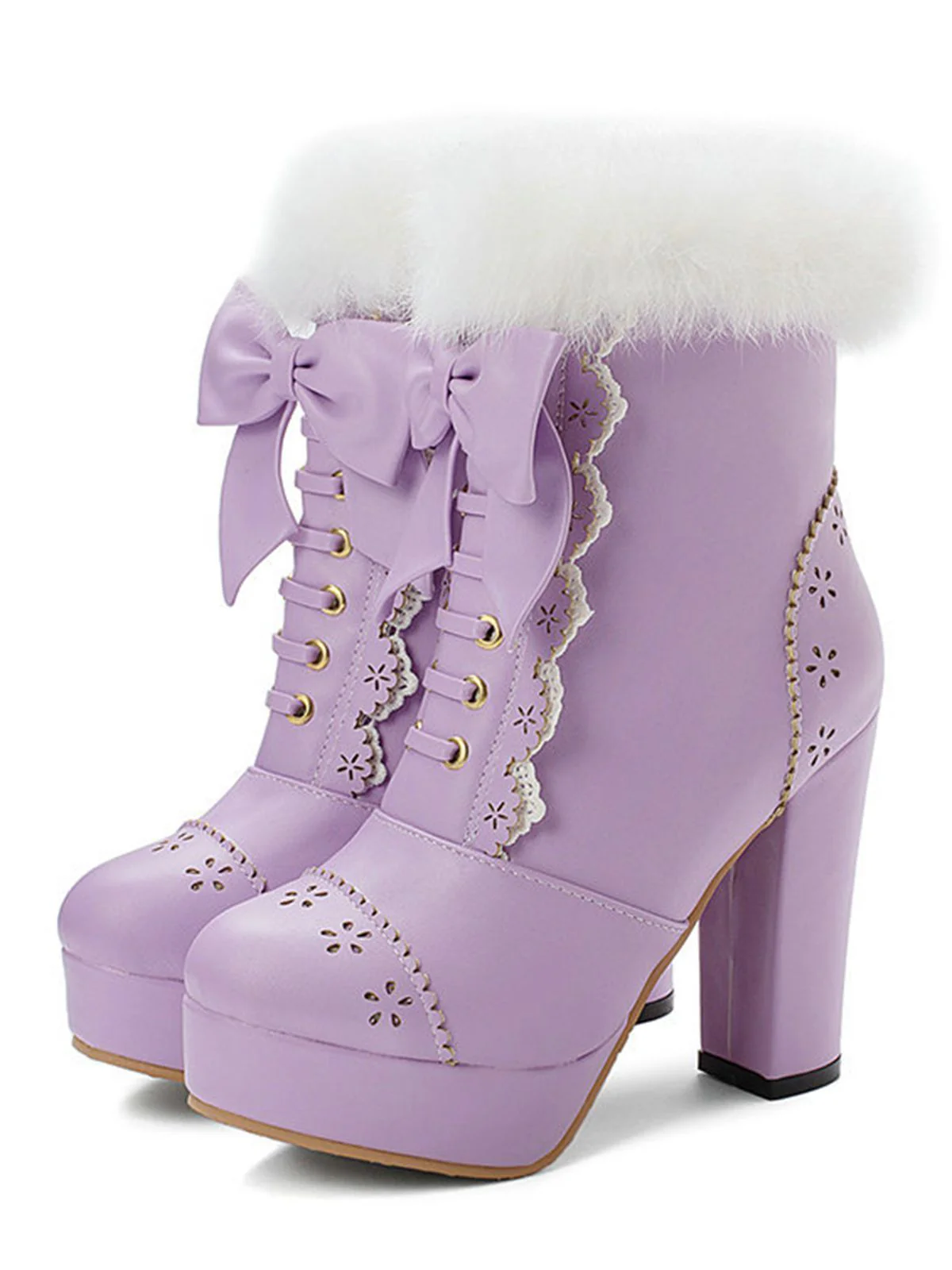 Grün SCHUHE CHUNKY HEEL BOWKNOT MID-TUBE - Image 9