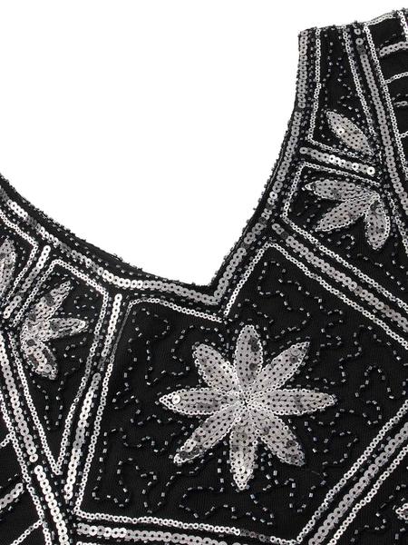 SCHWARZ 1920ER PAILLETTEN FLAPPER KLEID - Image 3