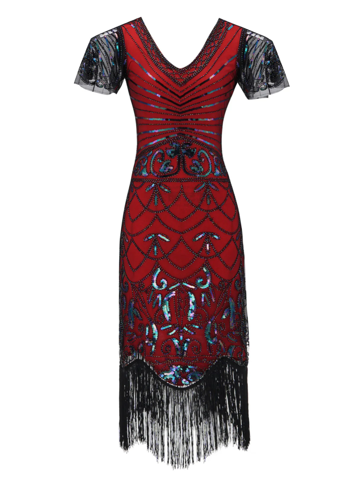 SCHWARZ 1920ER VINTAGE FRANSEN FLAPPER KLEID - Image 11