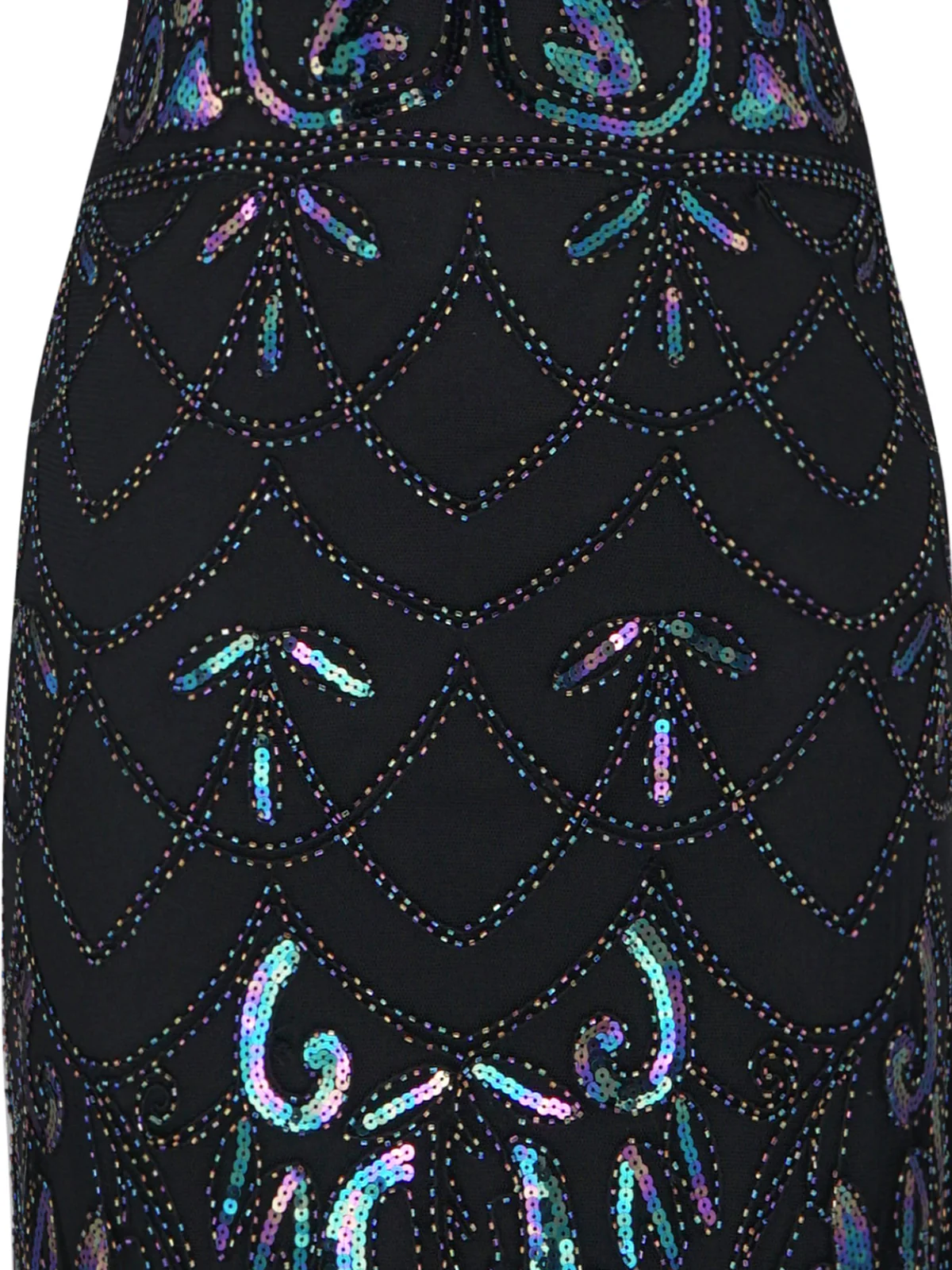 SCHWARZ 1920ER VINTAGE FRANSEN FLAPPER KLEID - Image 4