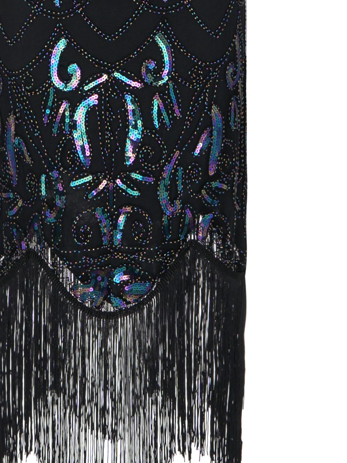 SCHWARZ 1920ER VINTAGE FRANSEN FLAPPER KLEID - Image 5