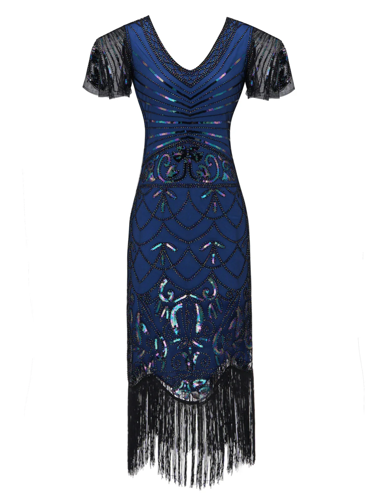SCHWARZ 1920ER VINTAGE FRANSEN FLAPPER KLEID - Image 6