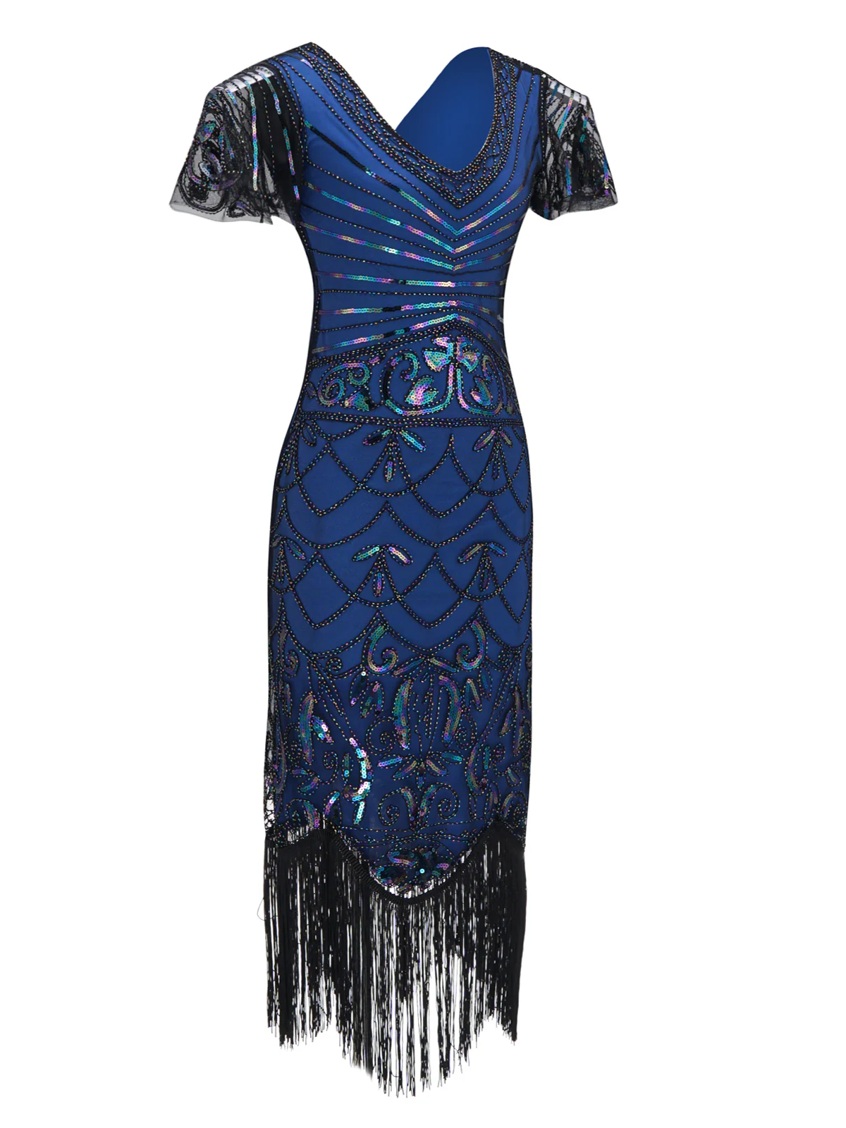 SCHWARZ 1920ER VINTAGE FRANSEN FLAPPER KLEID - Image 8
