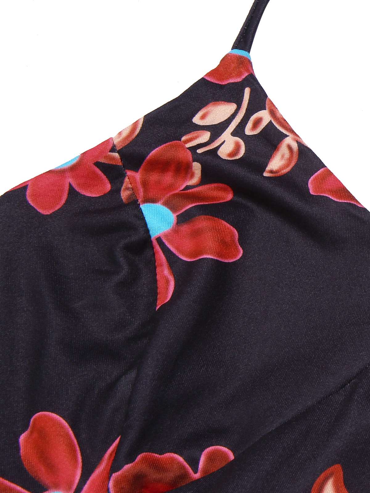 Schwarz 1930er Blumen Träger Fischschwanz Kleid - Image 7