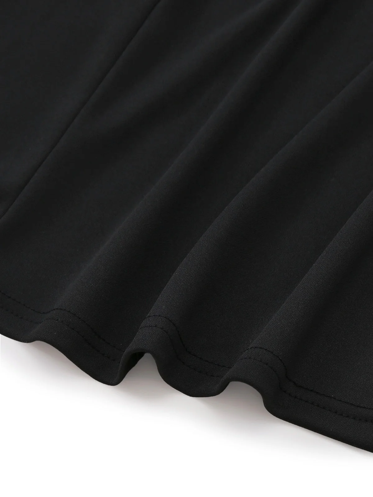 Schwarz 1930er Bogen Kragen Metall Taste Vorder Schlitz Kleid - Image 6