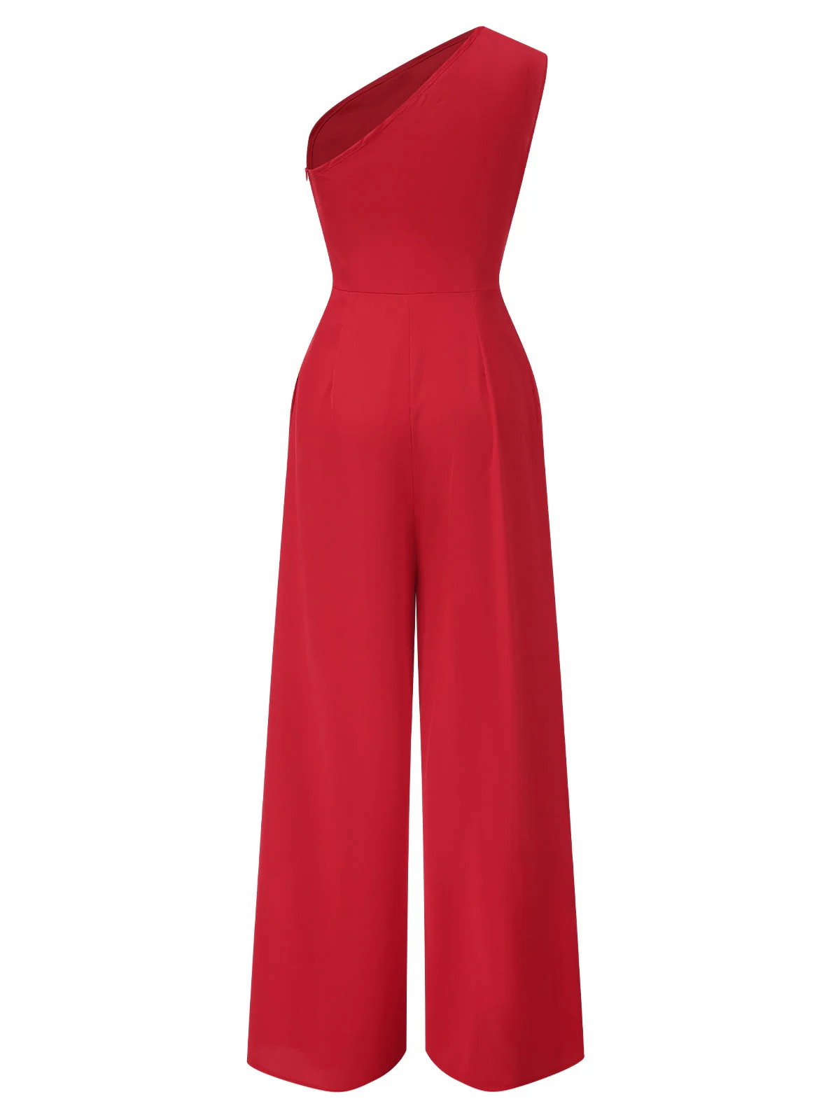 1930er Eine Schulter Solide Binden Jumpsuit - Image 3