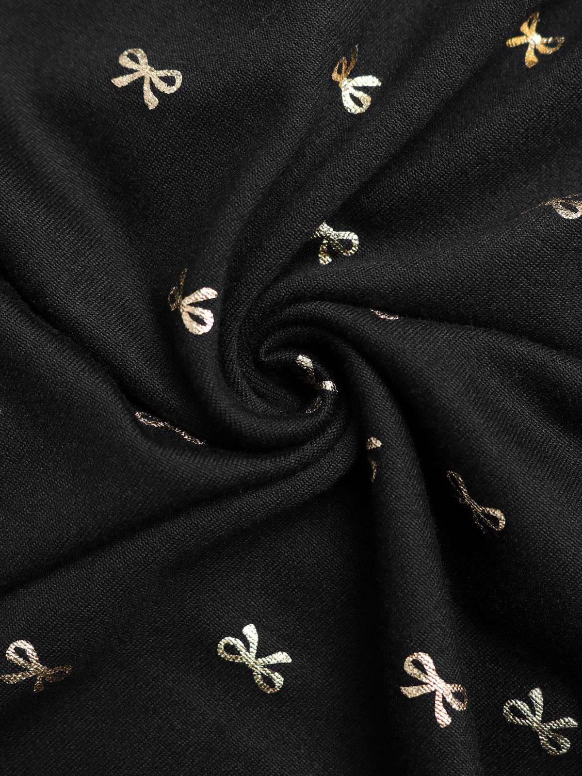 Schwarz 1930er Gold Folie Bogen V-Ausschnitt Spitze Schlitz Kleid - Image 6